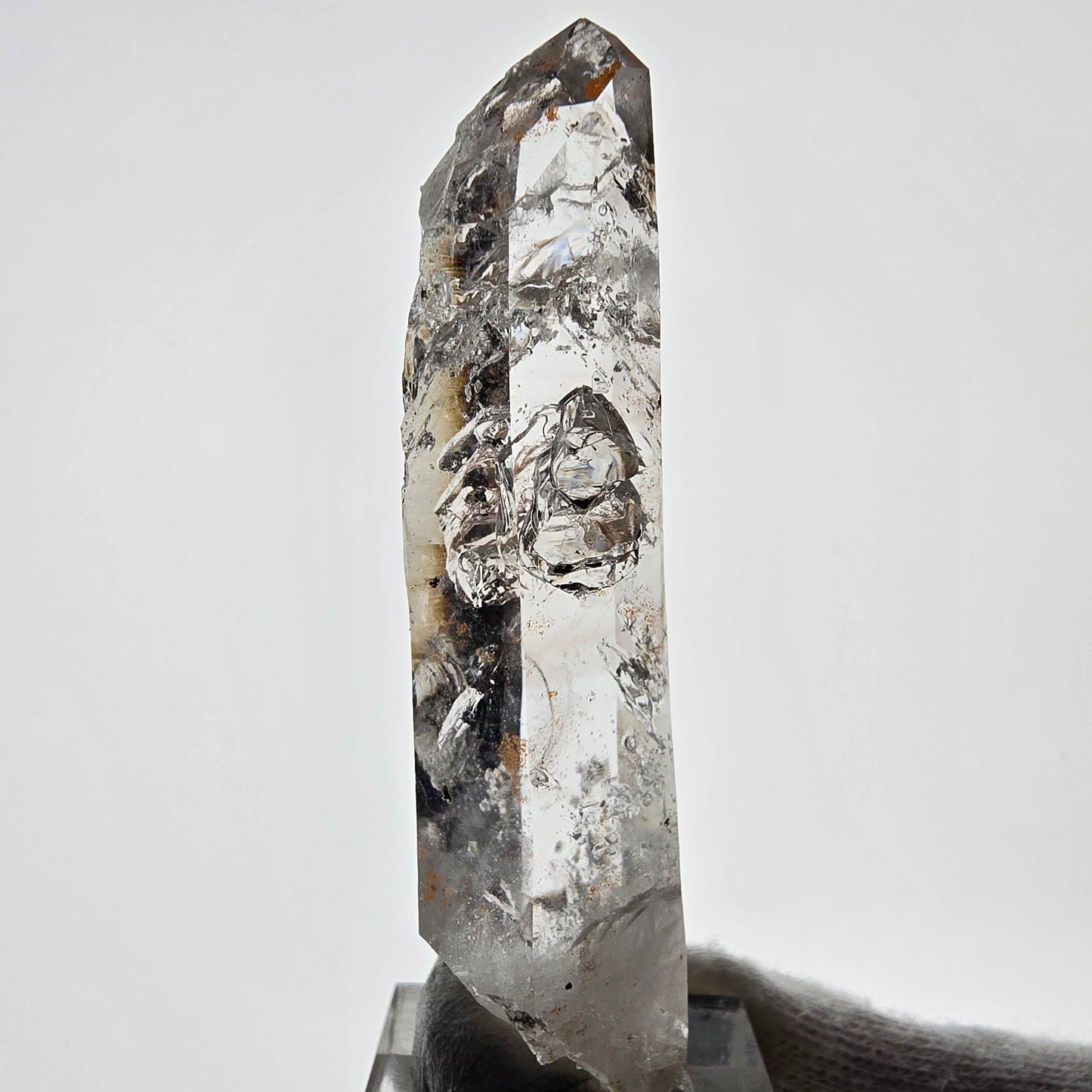 Enhydro Skeleton Smoky Quartz Scepter, 4x Bubble (2x large) Valentine Pocket, Namibia 72*20*14mm