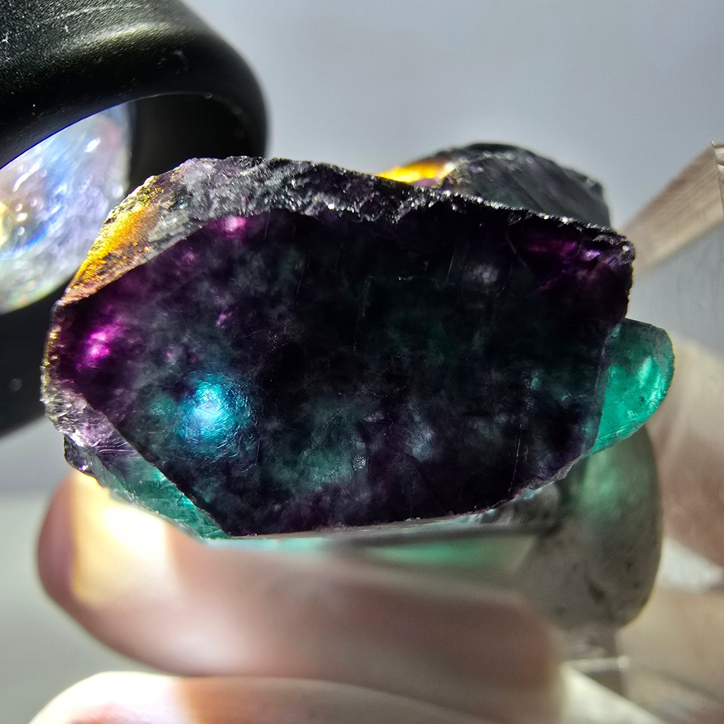 Seltene Fluorit Würfel Stufe, grün lila Okorusu, Namibia 41*32*26mm