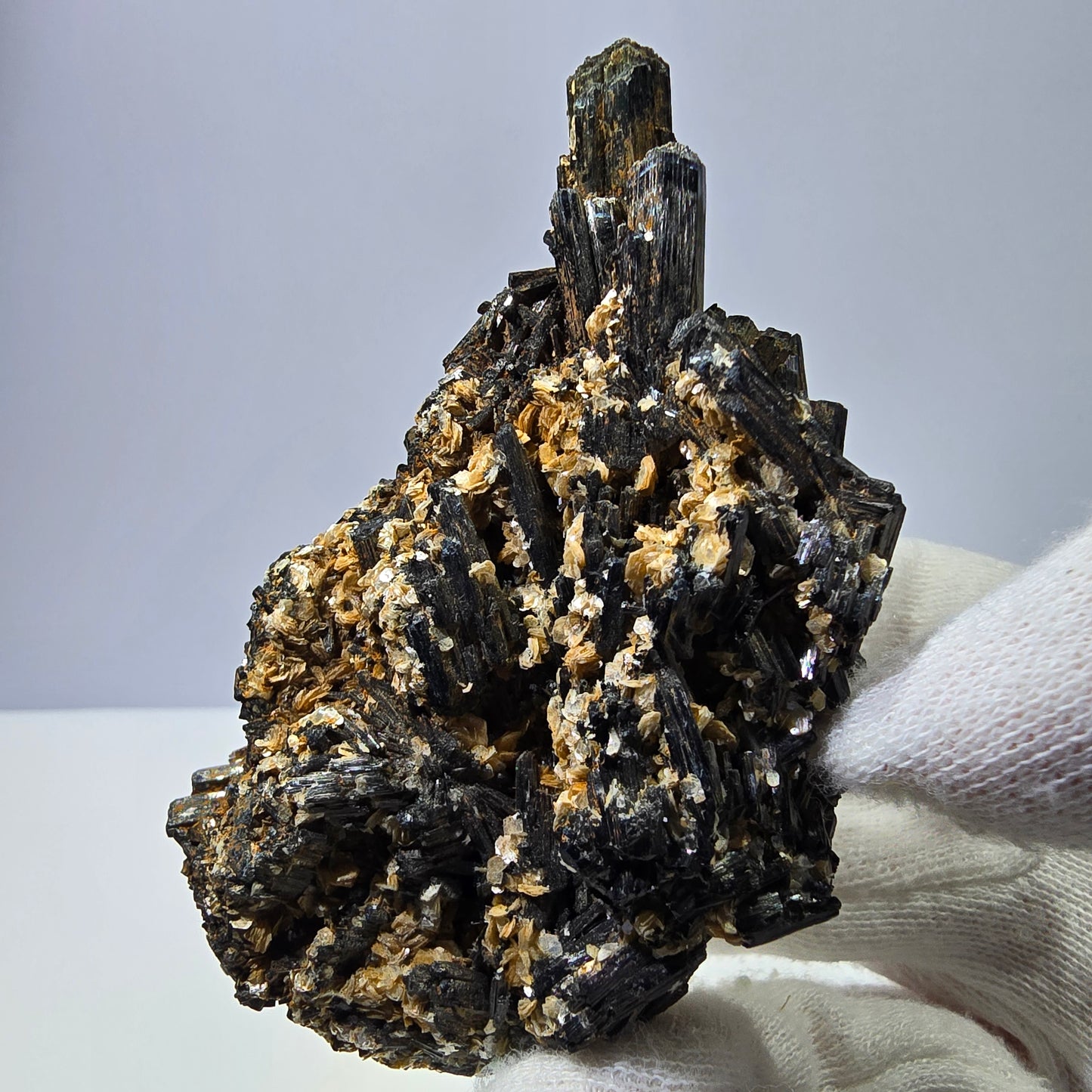Spécimen rare de tourmaline muscovite Schorl, Erongo, Namibie, 87 x 55 x 35 mm