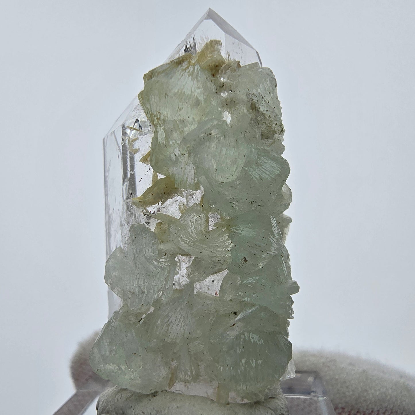 Enhydro Harlekin Amethyst mit Prehnit Streep Mine Goboboseb Namibia 40*20*17mm