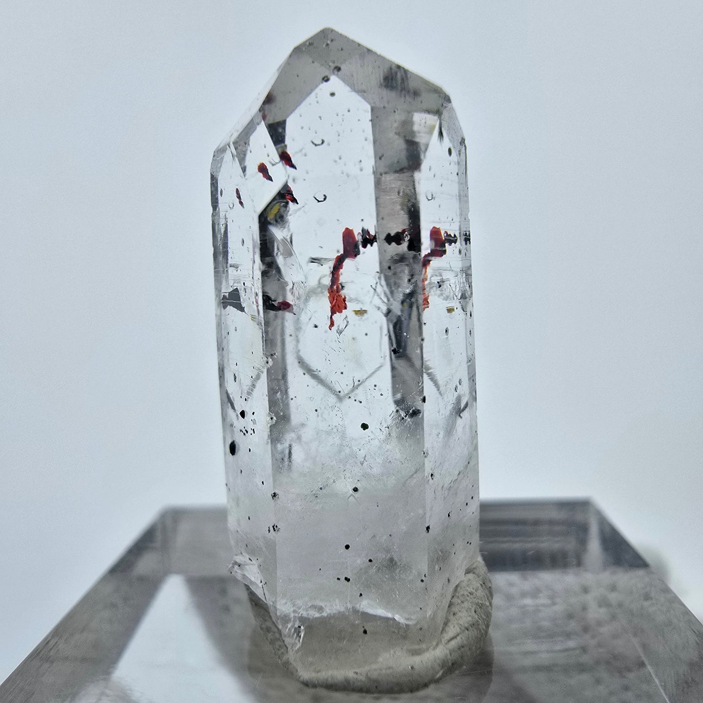 Cristal de quartz fantôme Harlequin, Streep Mine, Goboboseb, Namibie, 26 x 10 x 11 mm
