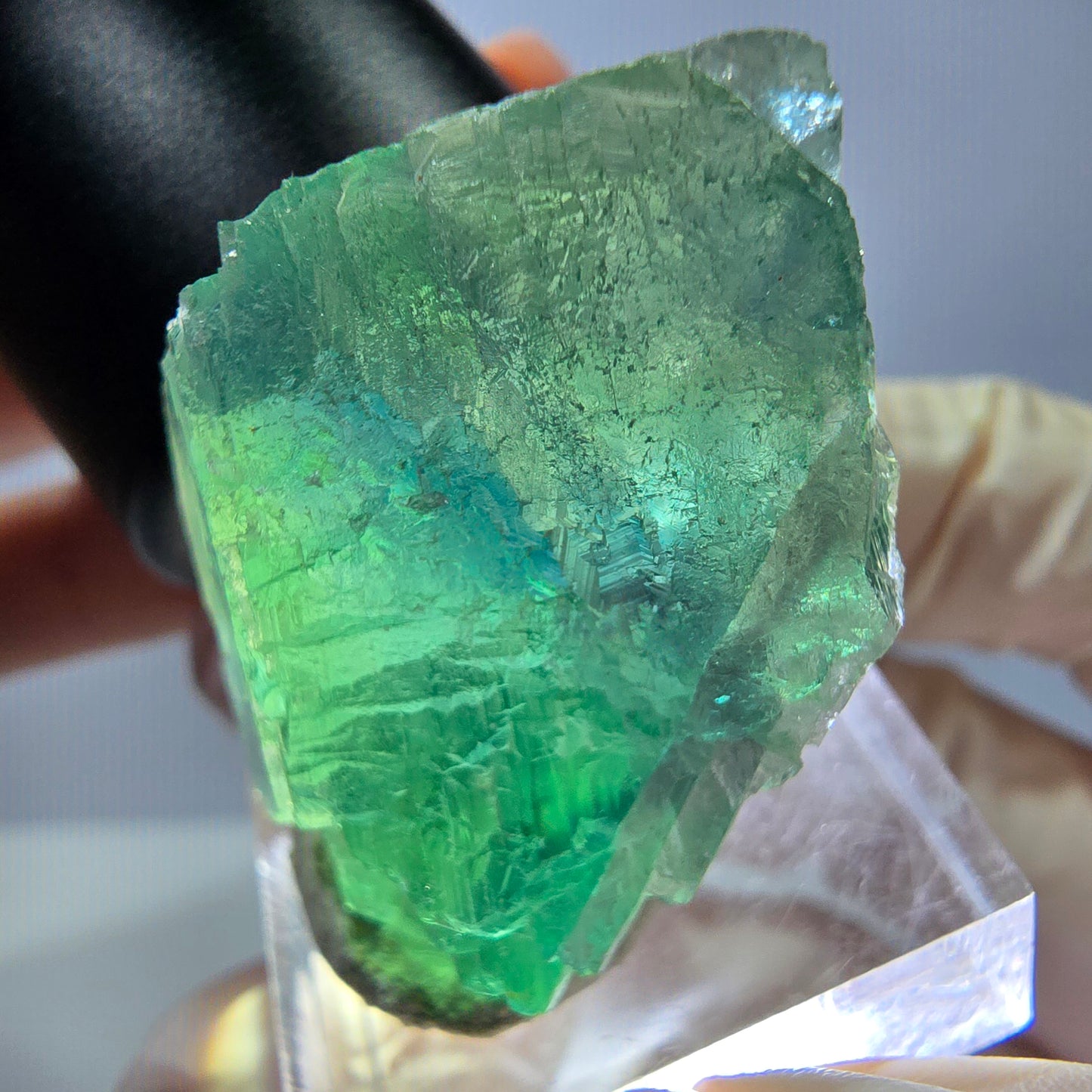 Rare spécimen de cube de fluorite fantôme, vert Okorusu, Namibie 35 x 27 x 20 mm