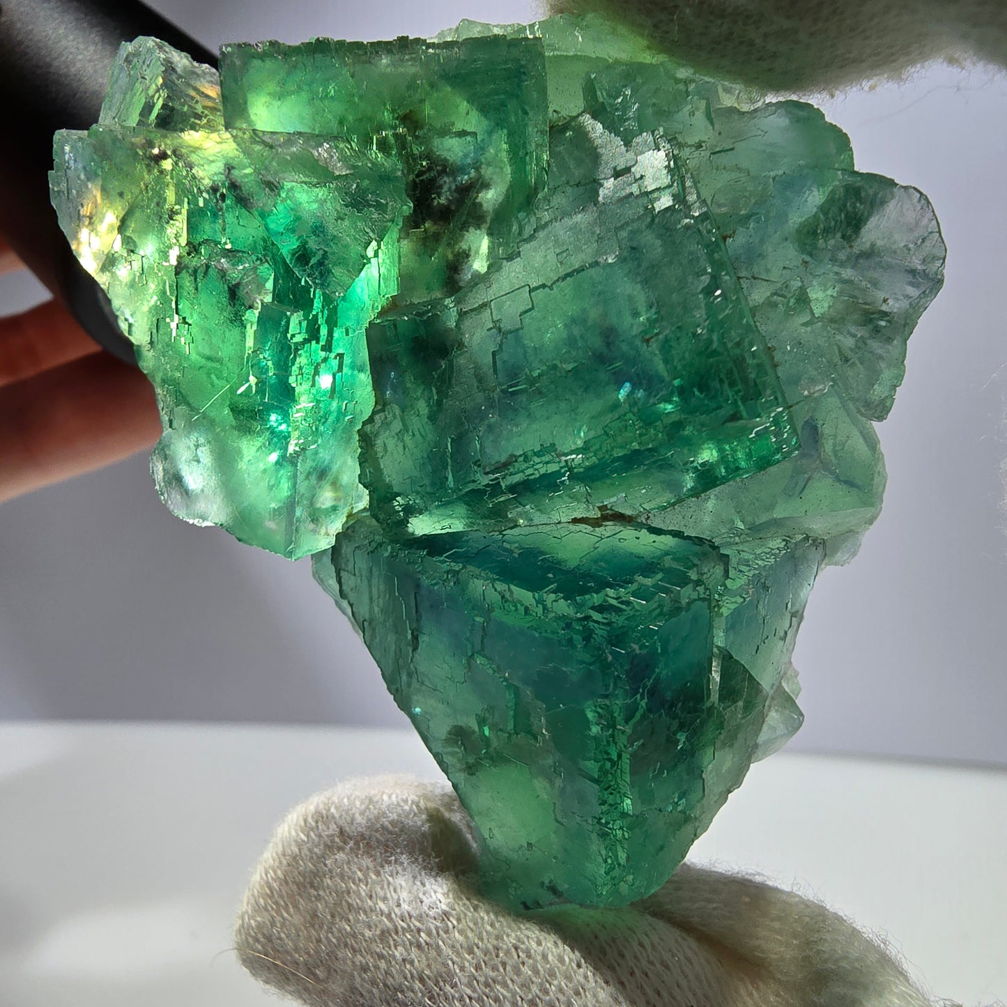 Rare Phantom Fluorite Cube Specimen Parquetted Green Okorusu Namibia 69*54*23mm