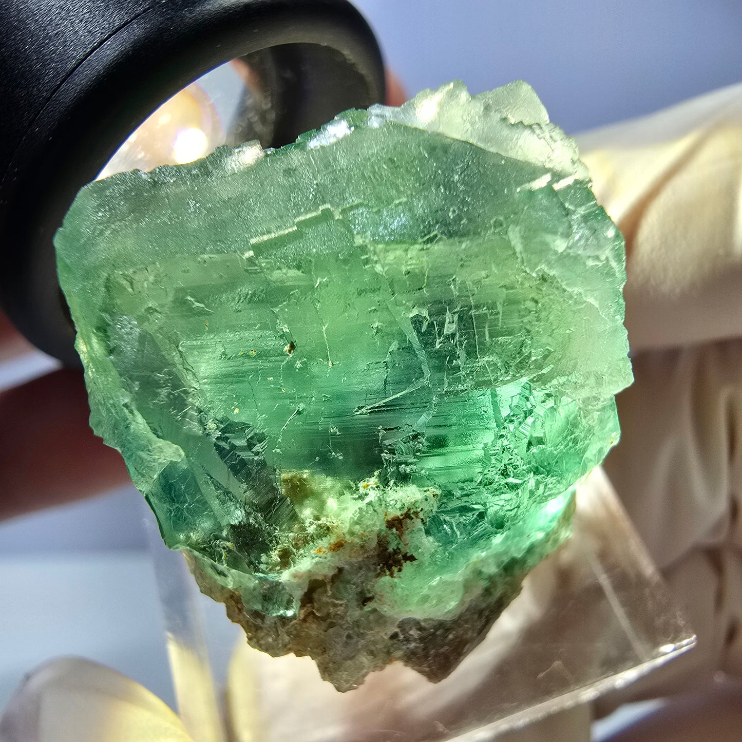 Seltene Phantom Fluorit Würfel Stufe, grün Okorusu, Namibia 25*23*22mm