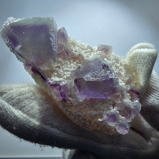 Phantom Fluorit Würfel, Quarz Stufe grün lila Omehane, Namibia 58*3322mm