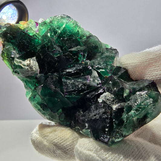 Cube de fluorite fantôme parqueté, zonal Okorusu Namibie 82*57*47mm
