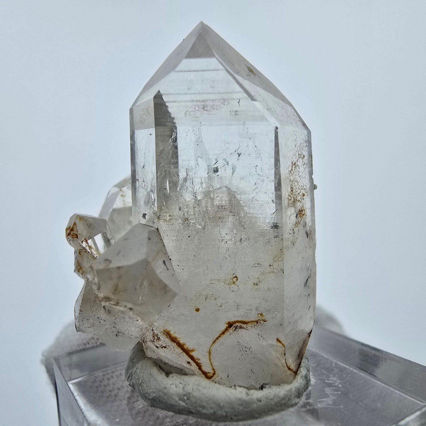 Phantom Quartz Prehnite Hematite Crystal Streep Mine Goboboseb Namibia 29*26*27mm