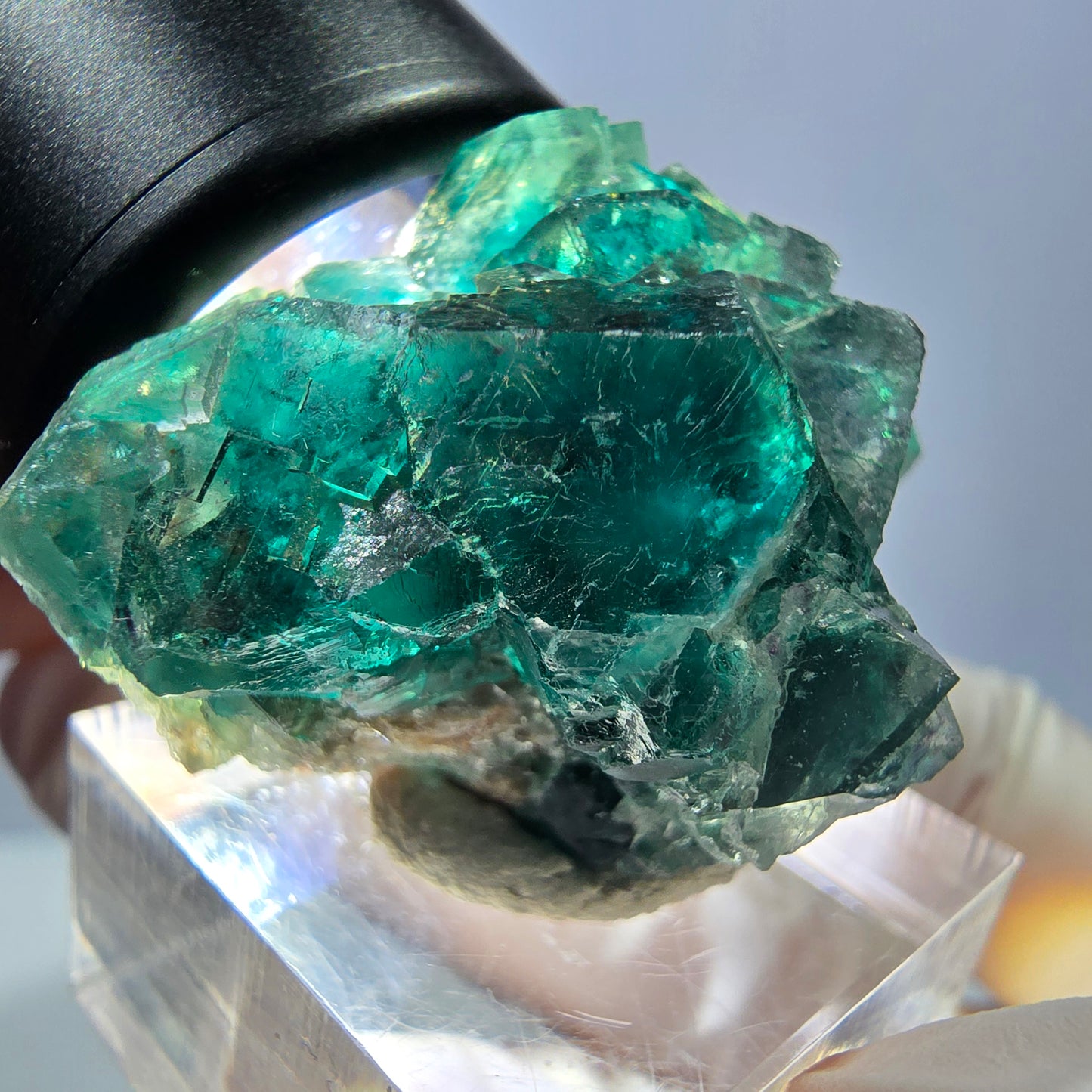 Spécimen de cube de fluorite fantôme, parquet vert Okorusu, Namibie 41 x 26 x 21 mm