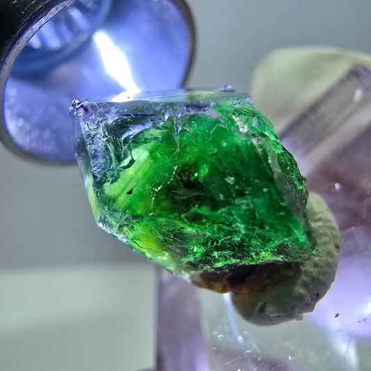 Phantom Fluorit Würfel, zonal, Muskovit Stufe Erongo, Namibia 16*15*10mm