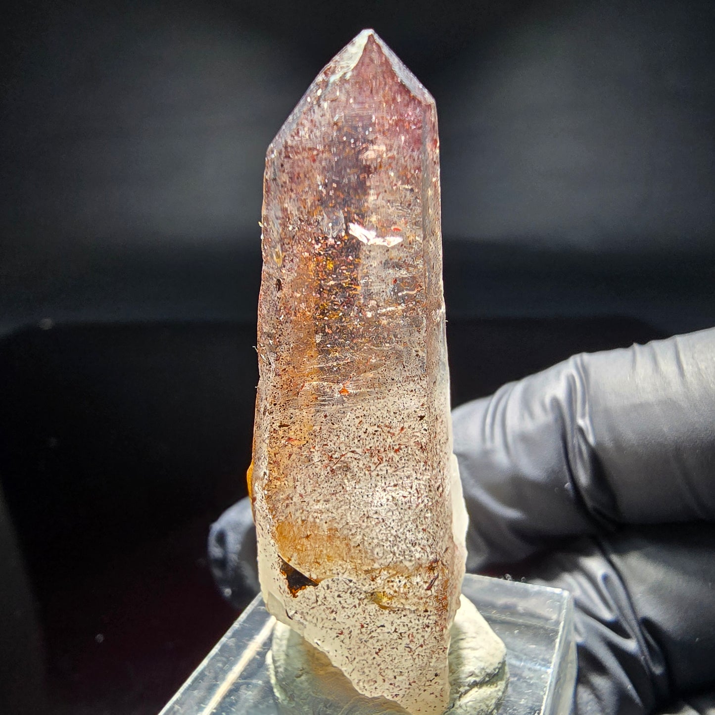 Klare Phantom Amethyst Rauchquarz mit rotem Eisen Brandberg, Namibia 47*19*13mm
