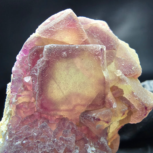 Phantom Fluorit Würfel auf Quarz Stufe Omehane, Namibia 58*34*22mm Sammlung