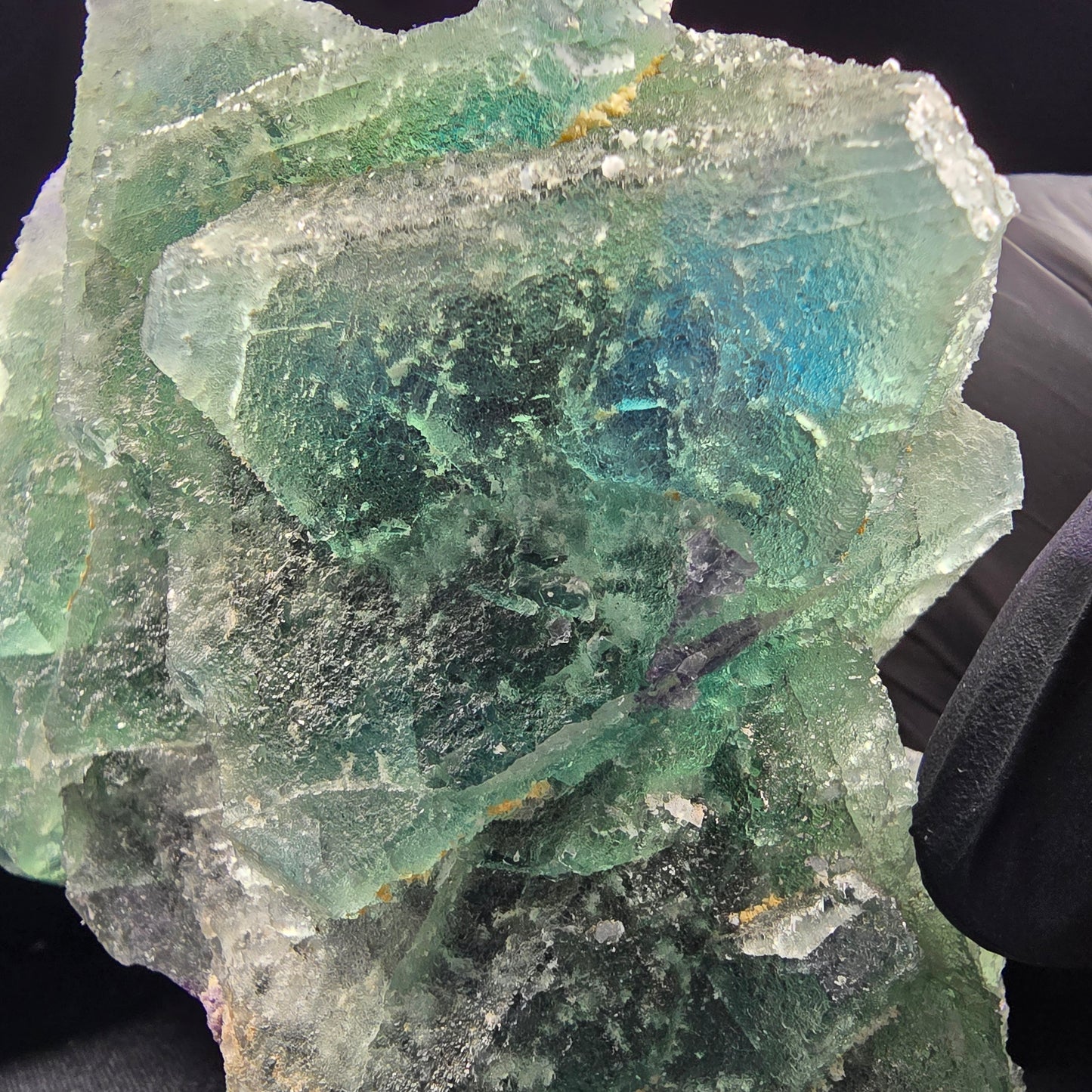 Große Phantom Fluorit XX Oktaeder Stufe grün blau 110*77*71mm aus Erongo Namibia