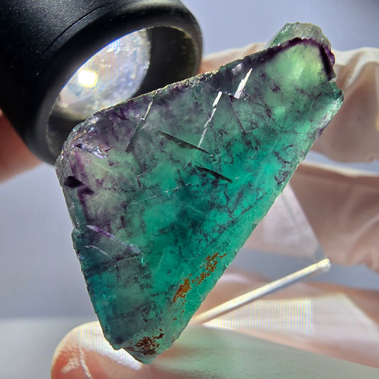 Seltene Fluorit Würfel Stufe, grün lila Okorusu, Namibia 37*28*19mm