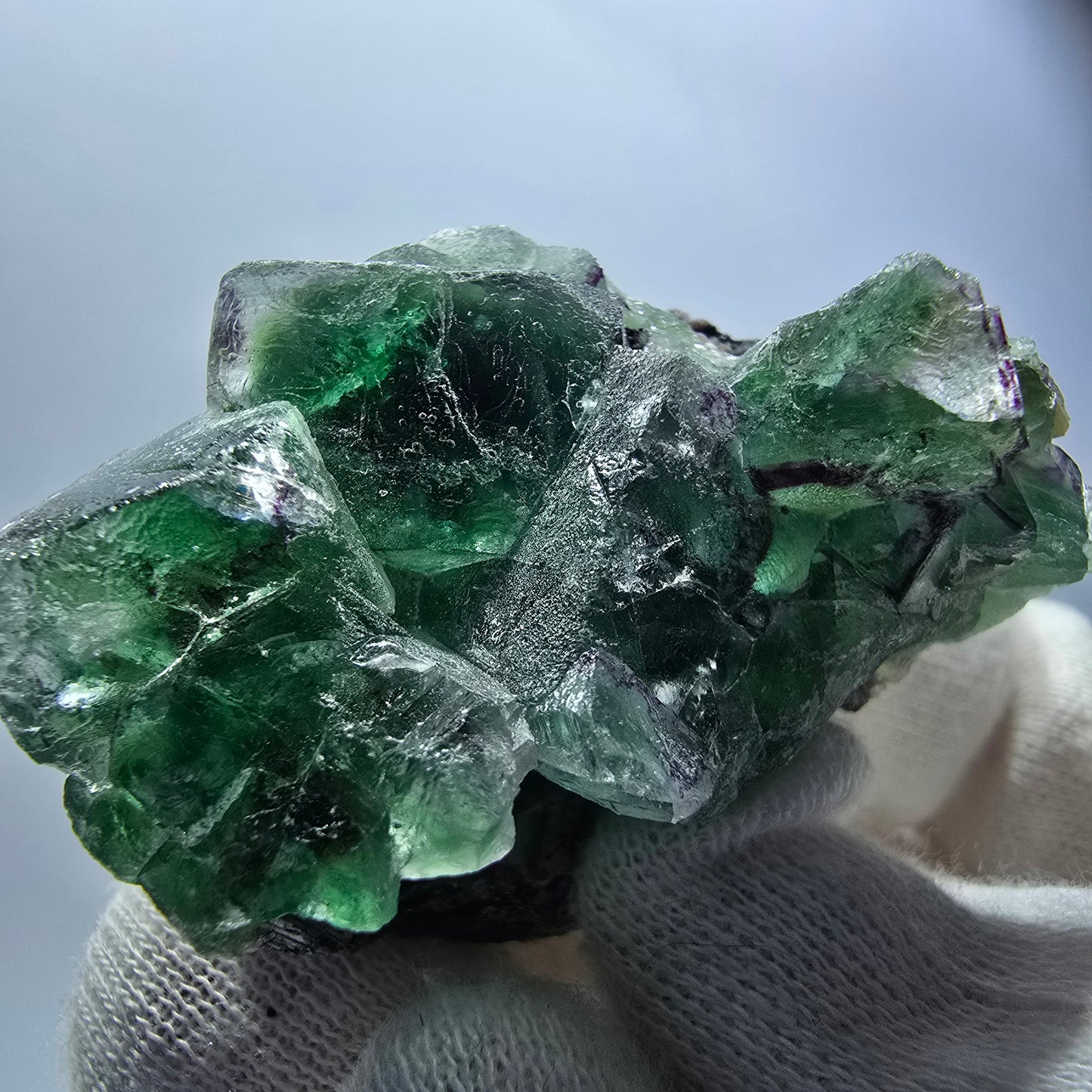 Fluorite fantôme, muscovite, hyalite, tourmaline Schörl, Erongo, Namibie, 49 x 38 x 30 mm