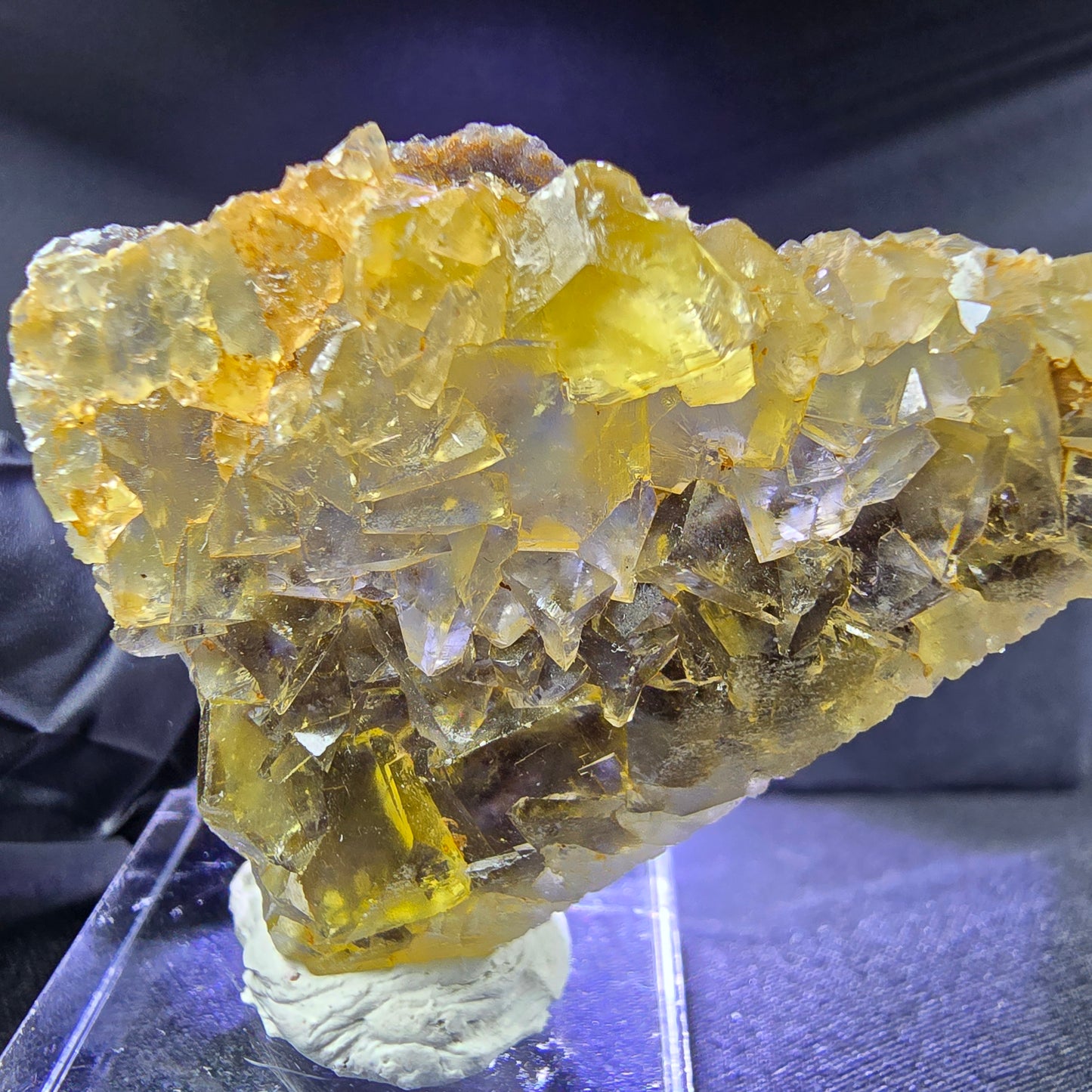 Seltene Honey Pocket Phantom Fluorit Stufe gelb grün 51*34*9mm Okorusu, Namibia