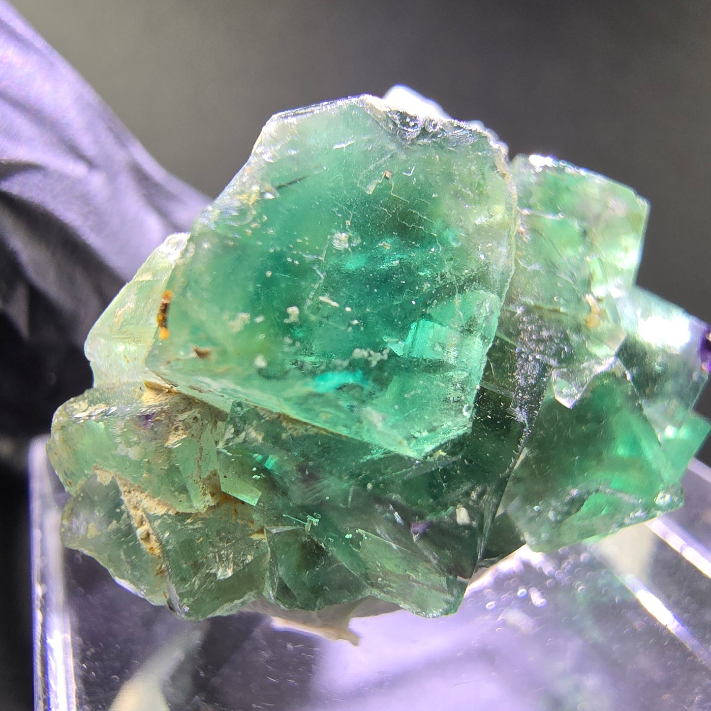Sehr klare Phantom Fluorit XX Würfel Stufe grün 25*18*15mm aus Okorusu, Namibia