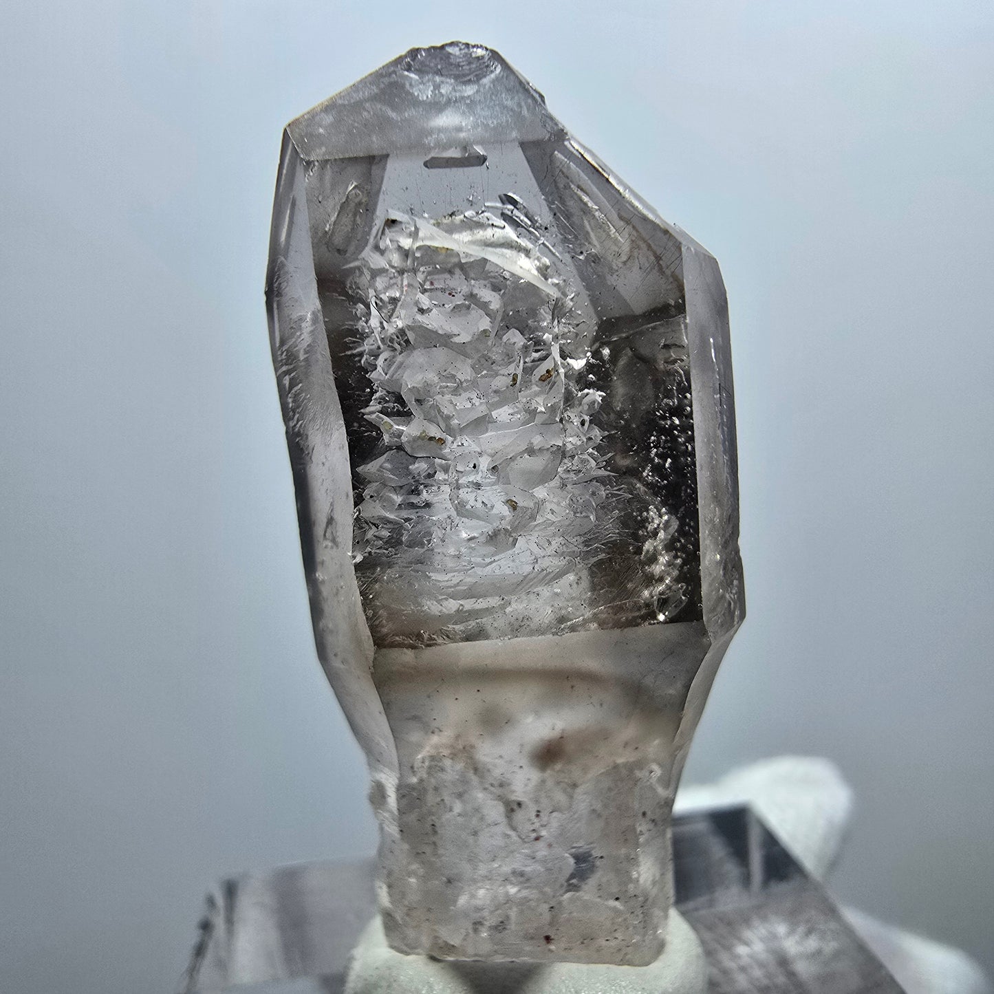 Enhydro Phantom Smoky Quartz Scepter, 1x Bubble Goboboseb, Namibia 35*15*13mm