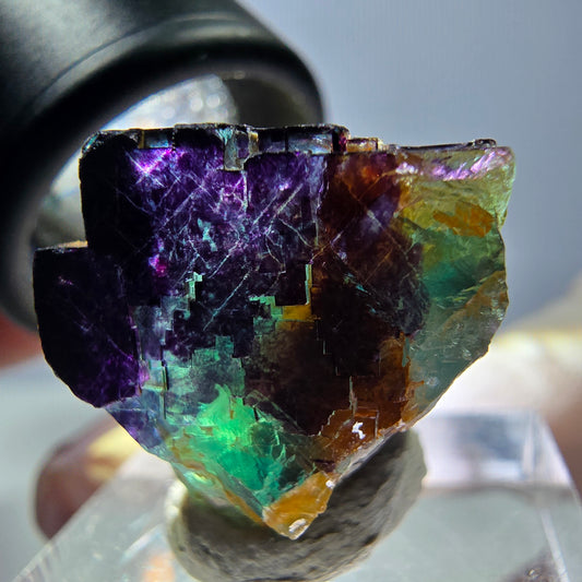 Phantom Fluorit Würfel Stufe grün lila zonal 11:11 Angel Pocket, Namibia 21*18*15mm