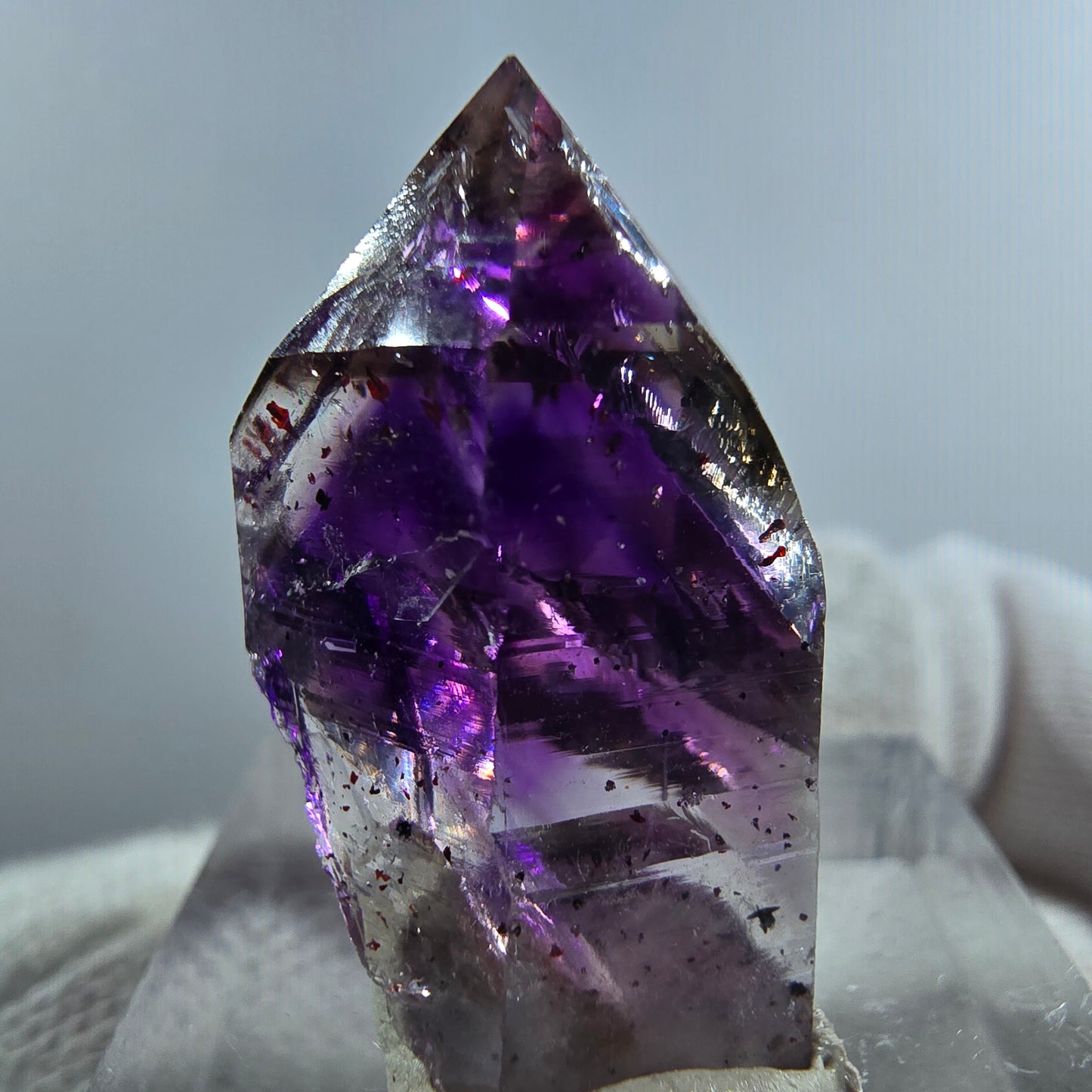 Seltene Phantom Amethyst Zepter Spitze Goboboseb, Namibia 26*18*14mm