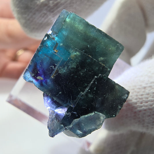 Phantom Fluorit Würfel Stufe, zonal Butterfly Pocket, Okorusu, Namibia 24*20*19mm