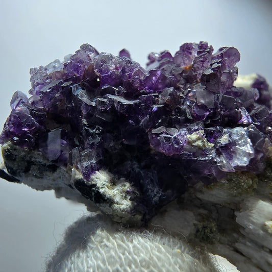 Phantom Fluorit Würfel Muskovit Schörl Orthoklas Stufe Erongo Namibia 75*55*28mm