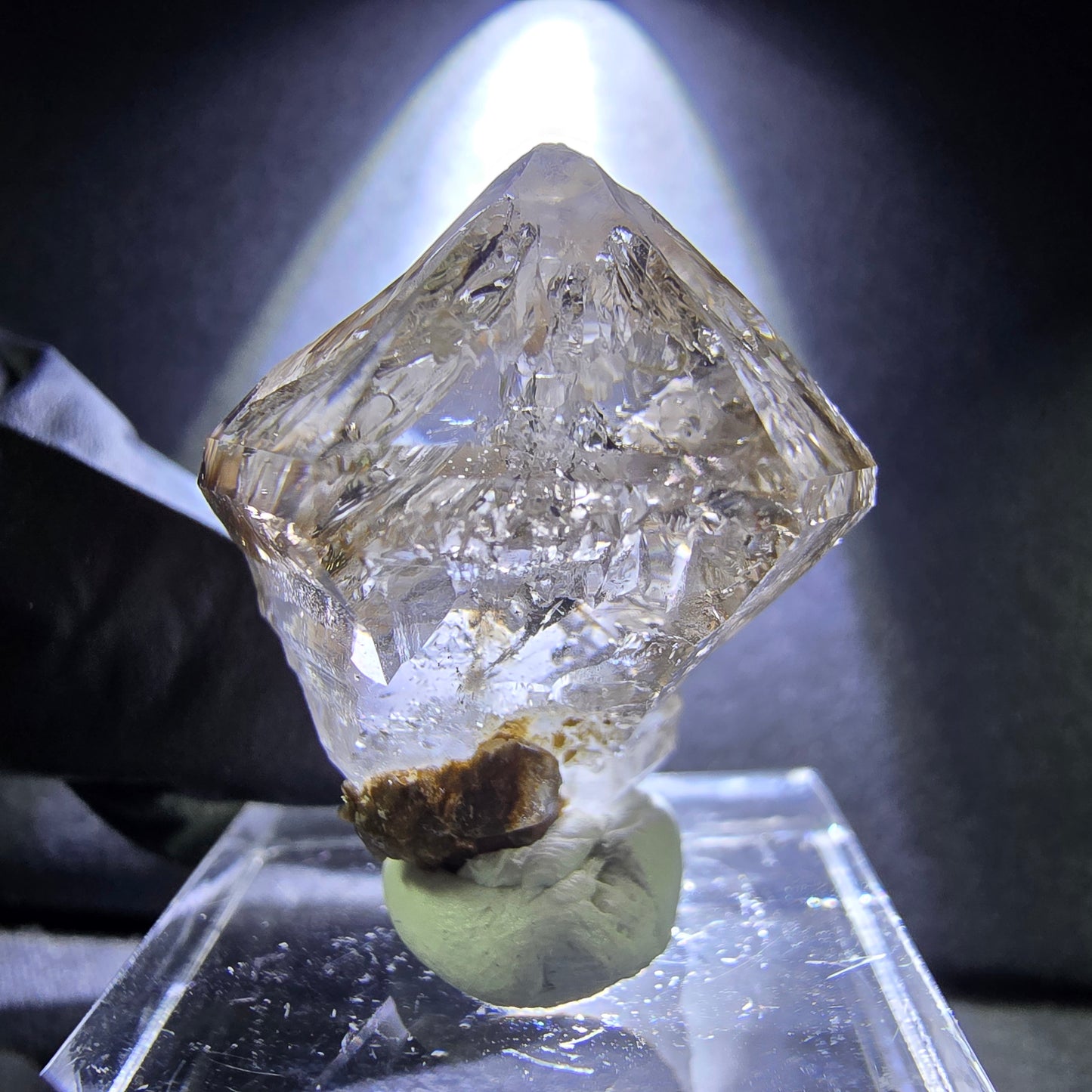 Klare Zepter Rauchquarz, Quarz Kristall Spitze 27*22*14mm aus Goboboseb Namibia