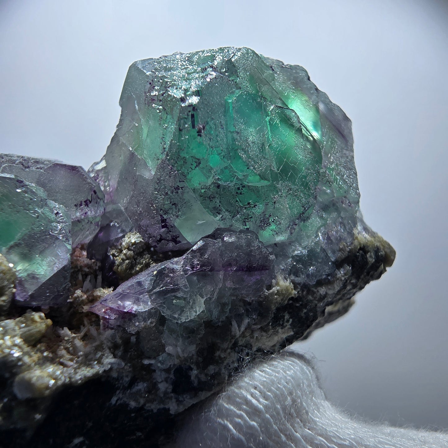 Phantom Fluorite zonal, Muscovite, Schorl Tourmaline specimen Erongo Namibia 62*48*33mm