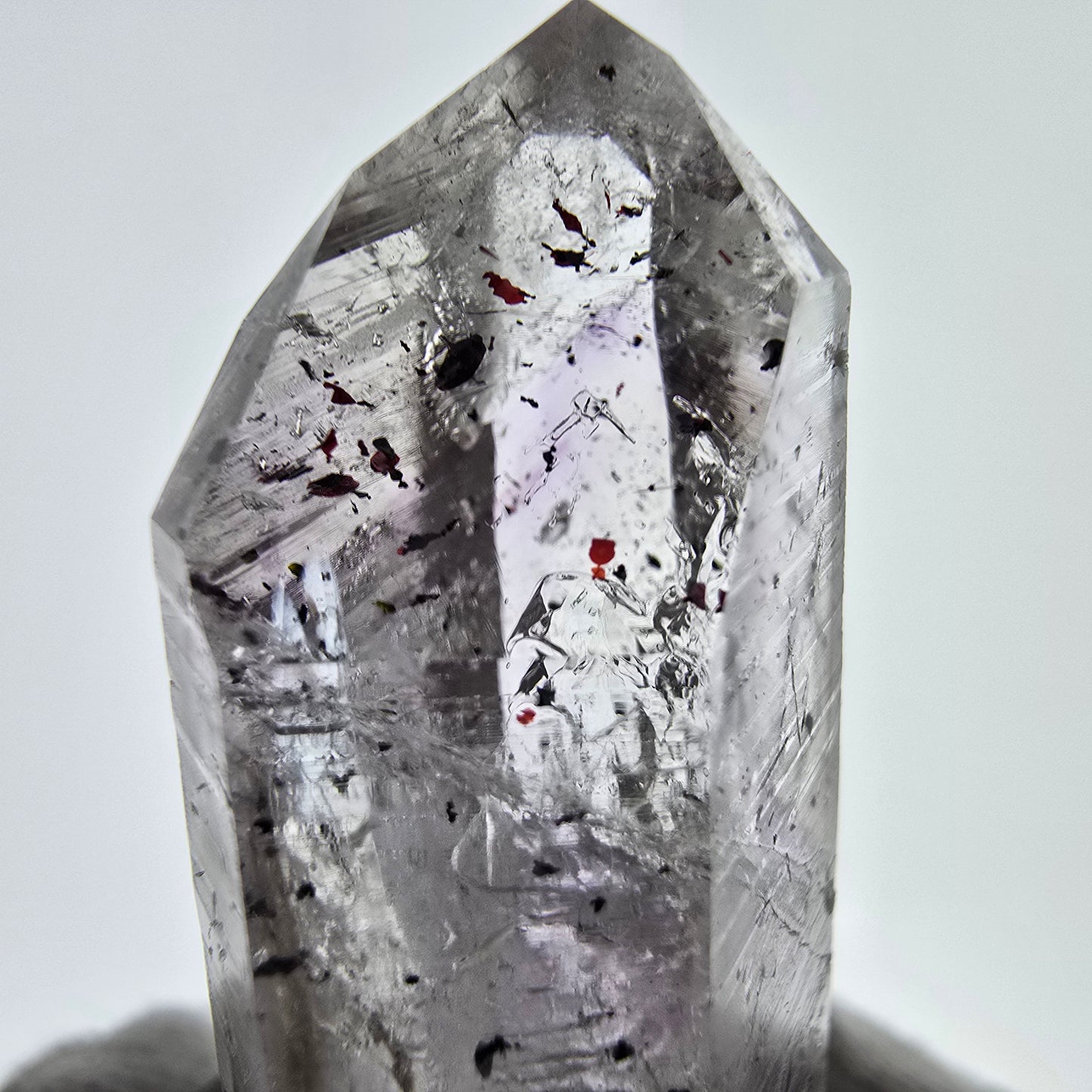 Améthyste fantôme Harlequin Enhydro, préhnite, 2x Bubble Streep Mine, Namibie 42 x 23 x 17 mm