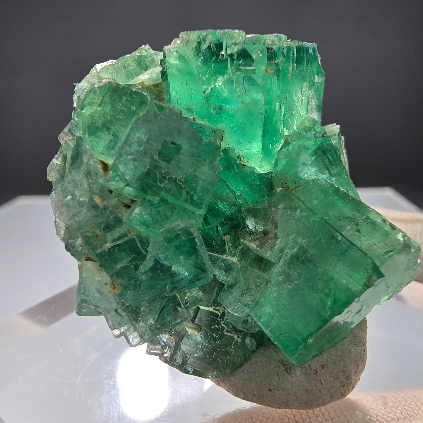 Klare Phantom Fluorit Würfel Stufe grün Okorusu, Namibia 40*36*20mm Sammlung