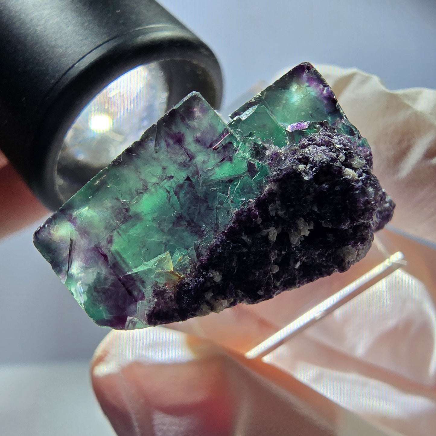 Rare Fluorite Cube Specimen, green purple Okorusu, Namibia 26*23*20mm