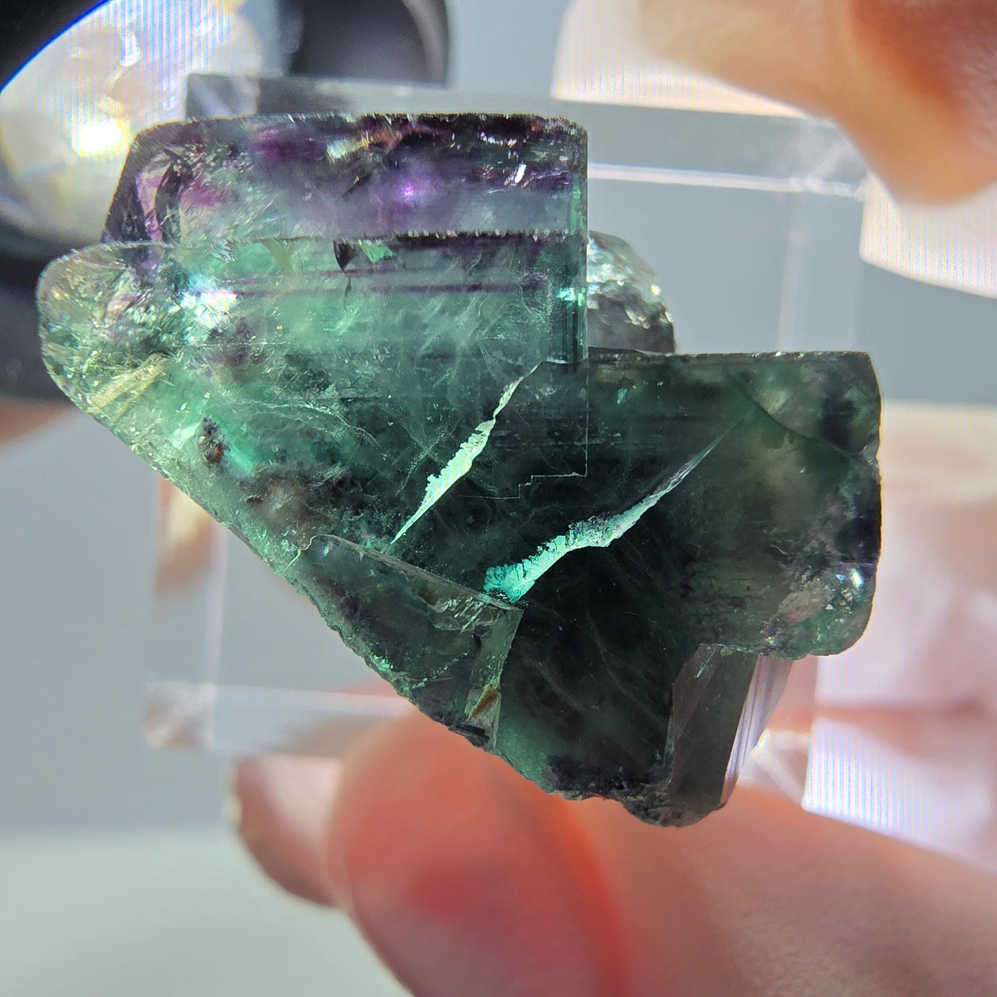 Rare Fluorite Cube Specimen, green purple Okorusu, Namibia 24*17*13mm