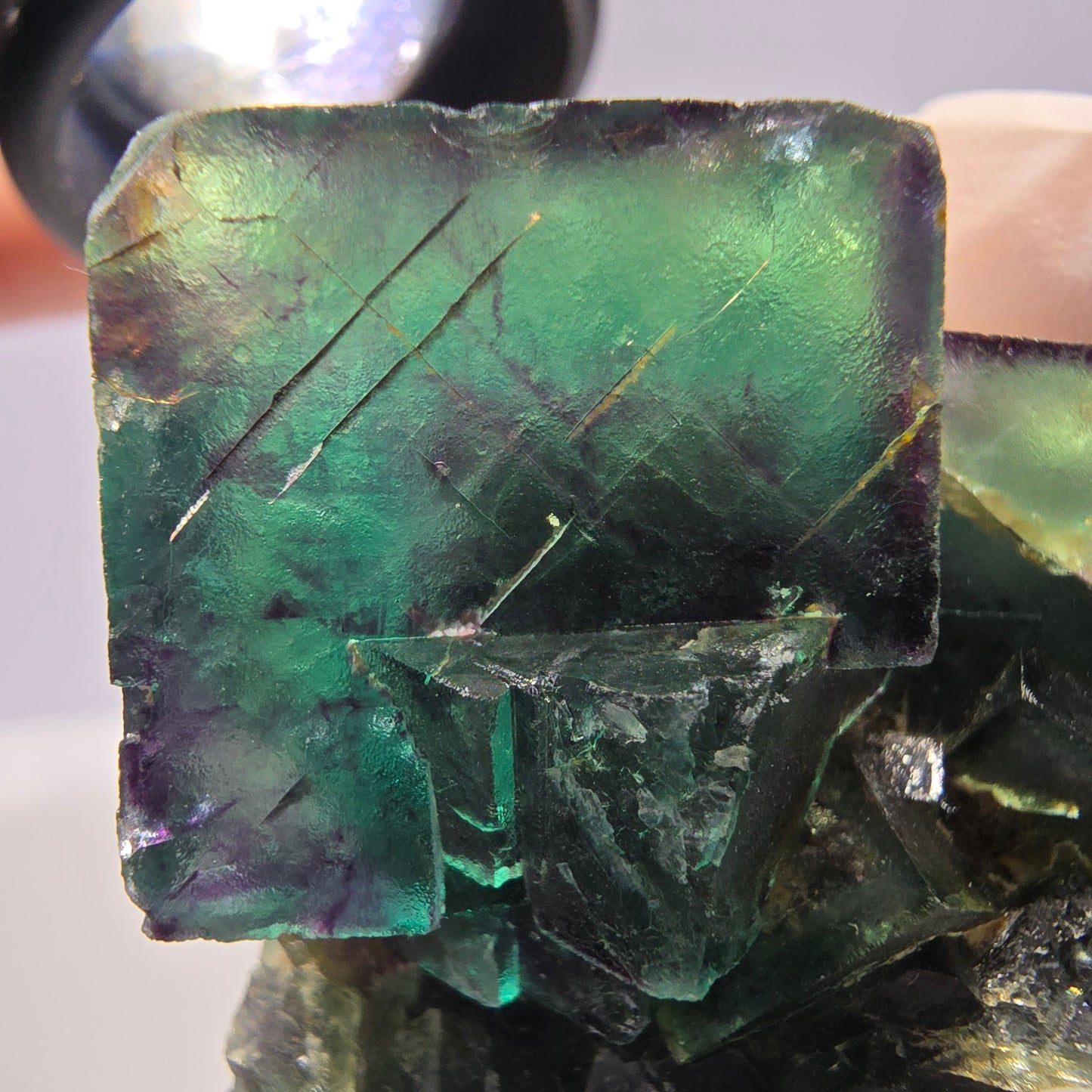 Phantom Fluorit Würfel Stufe, parkettiert, zonal Okorusu, Namibia 45*40*30mm