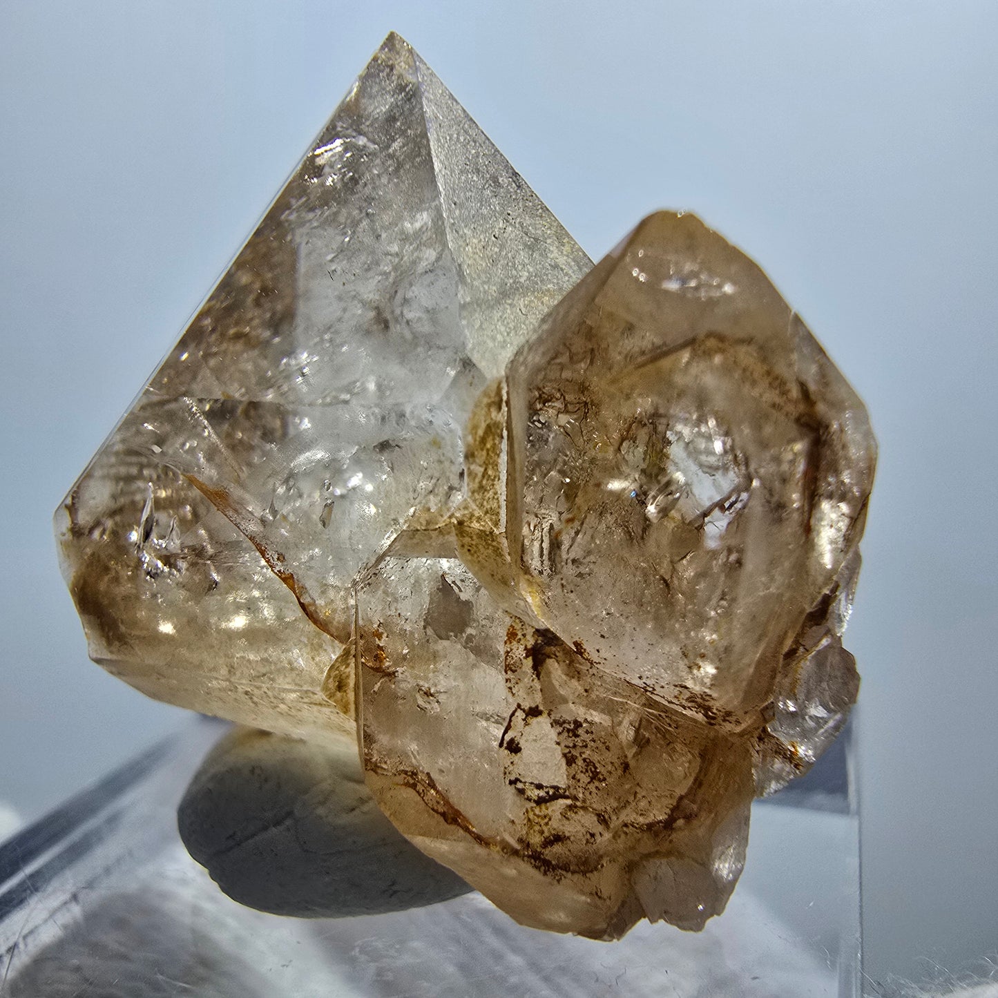 Enhydro Phantom Smoky Quartz Scepter, 1x Bubble Goboboseb, Namibia 25*24*17mm