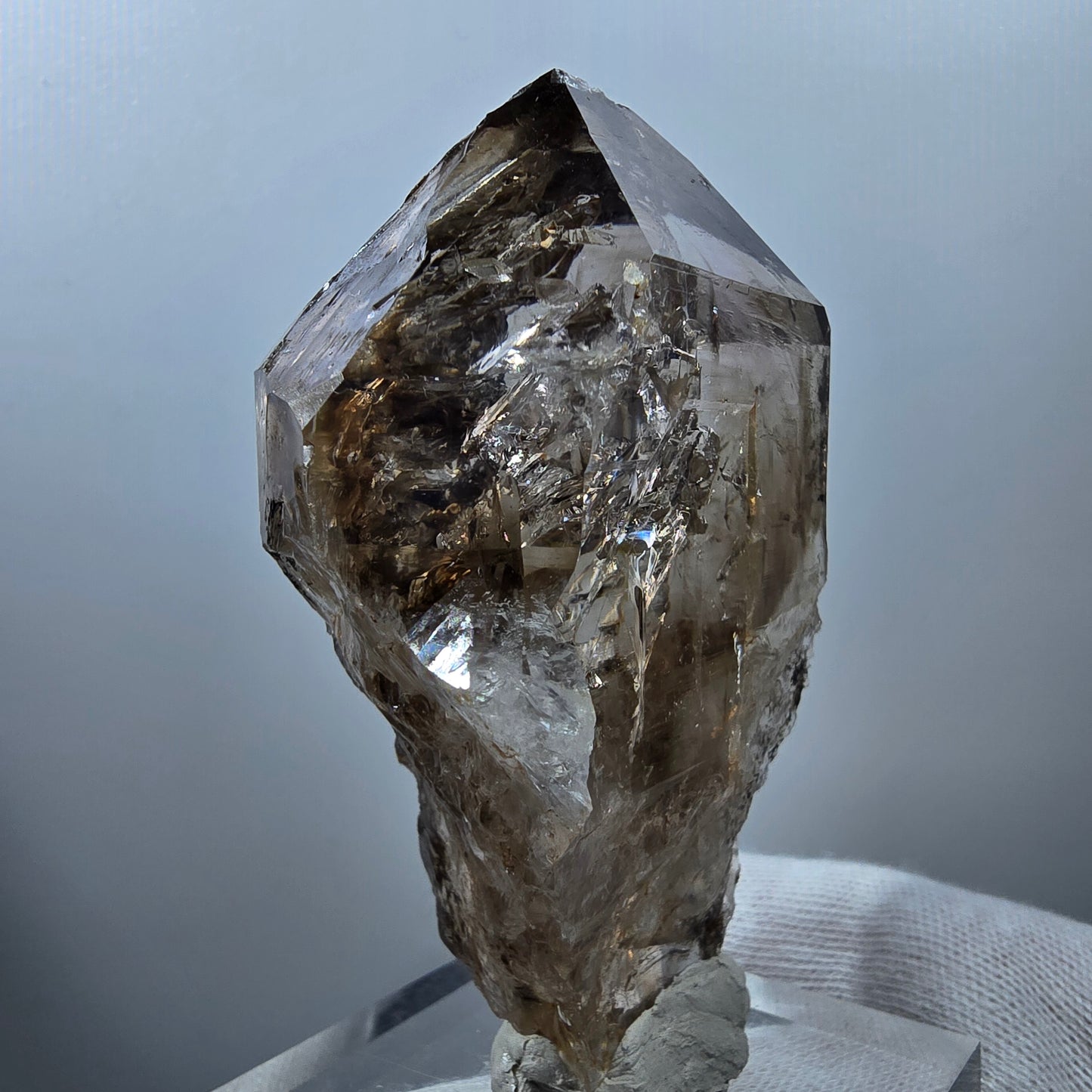 Enhydro Skeleton Smoky Quartz DT Scepter, 1x Bubble Valentine Pocket Gobobs. Namibia 79*49*30mm