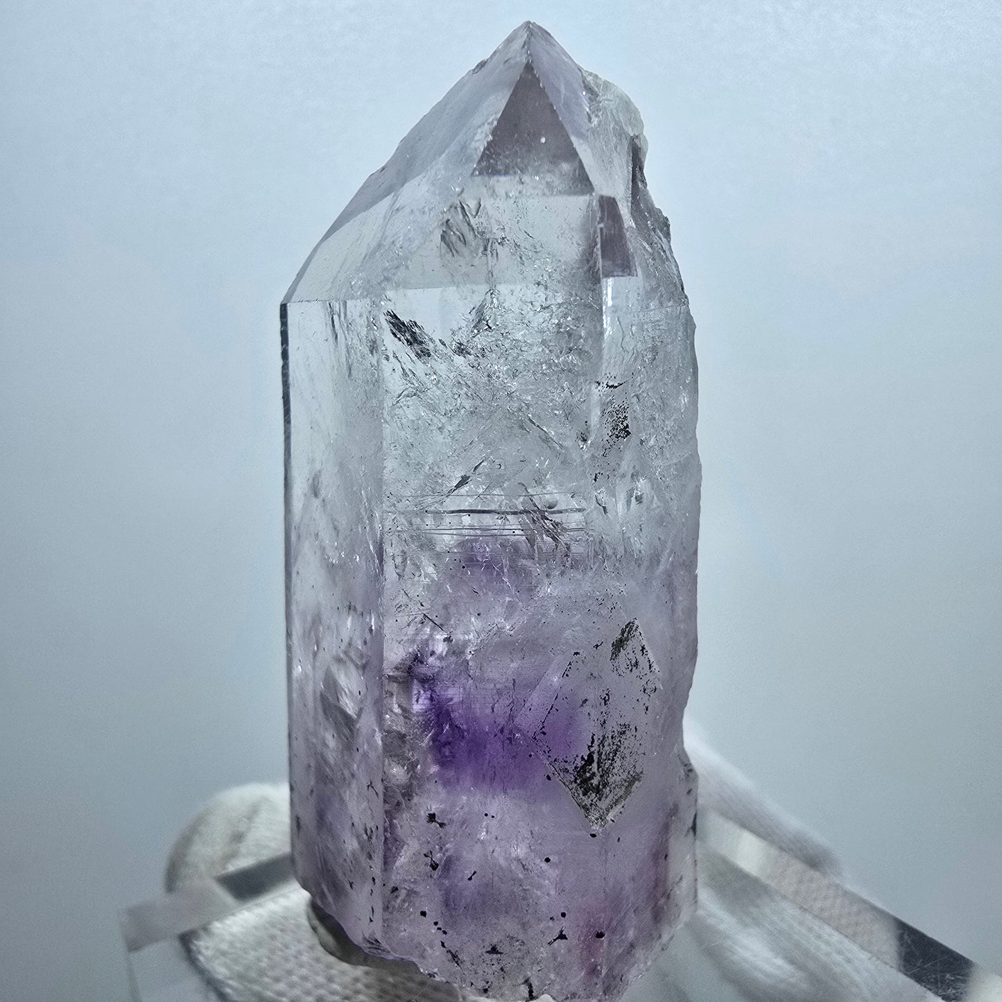Hématite améthyste fantôme Enhydro, 2x Bubble Streep Mine Gobobo Namibie 62*32*22mm