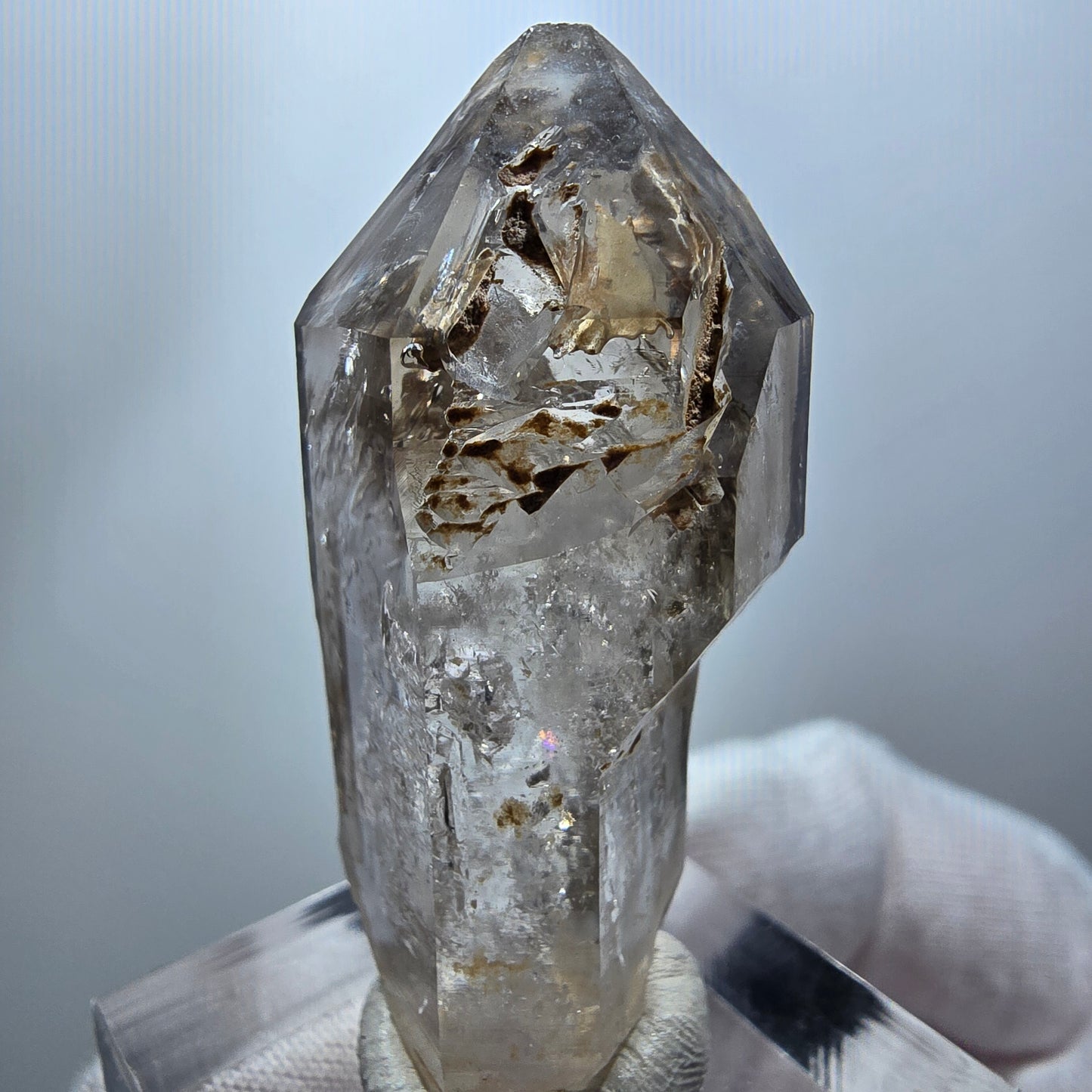 Enhydro Phantom Smoky Quartz Scepter, 2x Bubble Goboboseb, Namibia 43*20*15mm