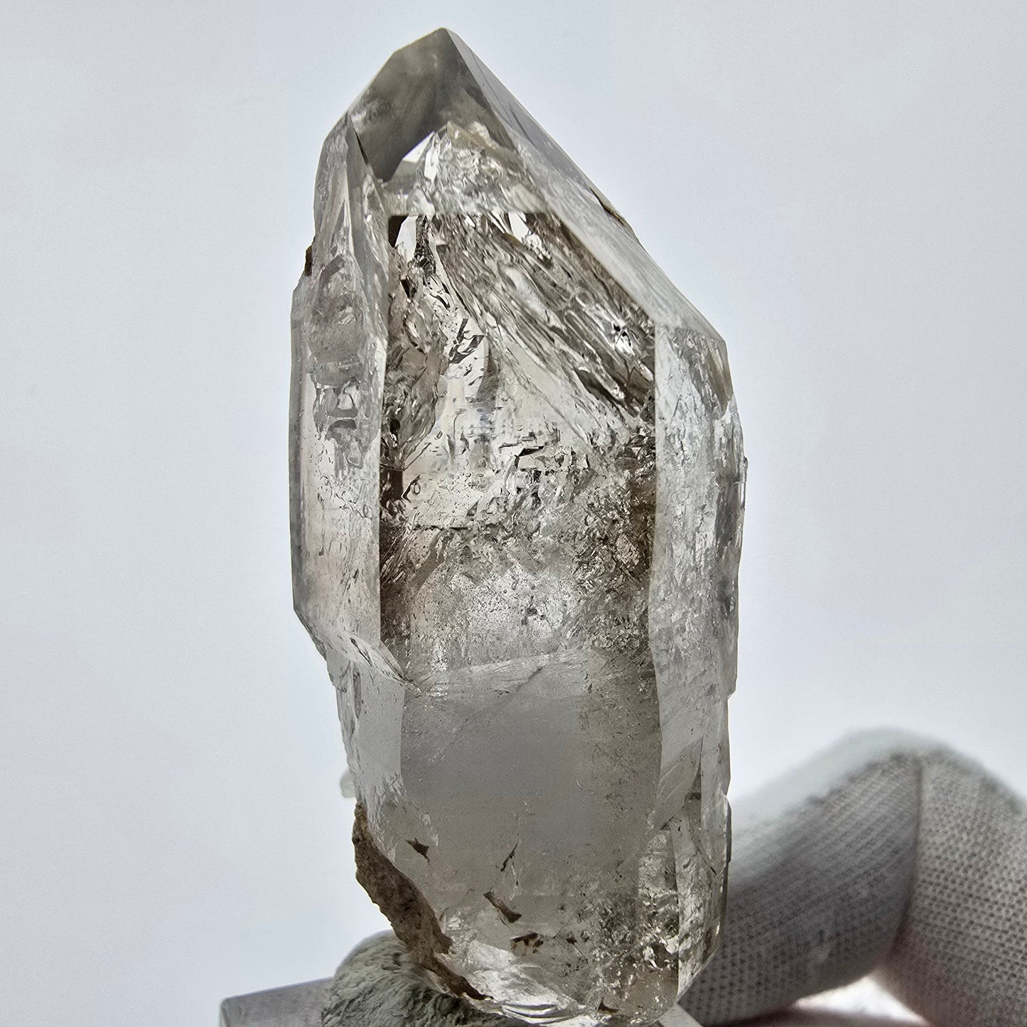Enhydro Phantom Rauchquarz Zepter Spitze 2x Blase Goboboseb, Namibia 61*27*22mm