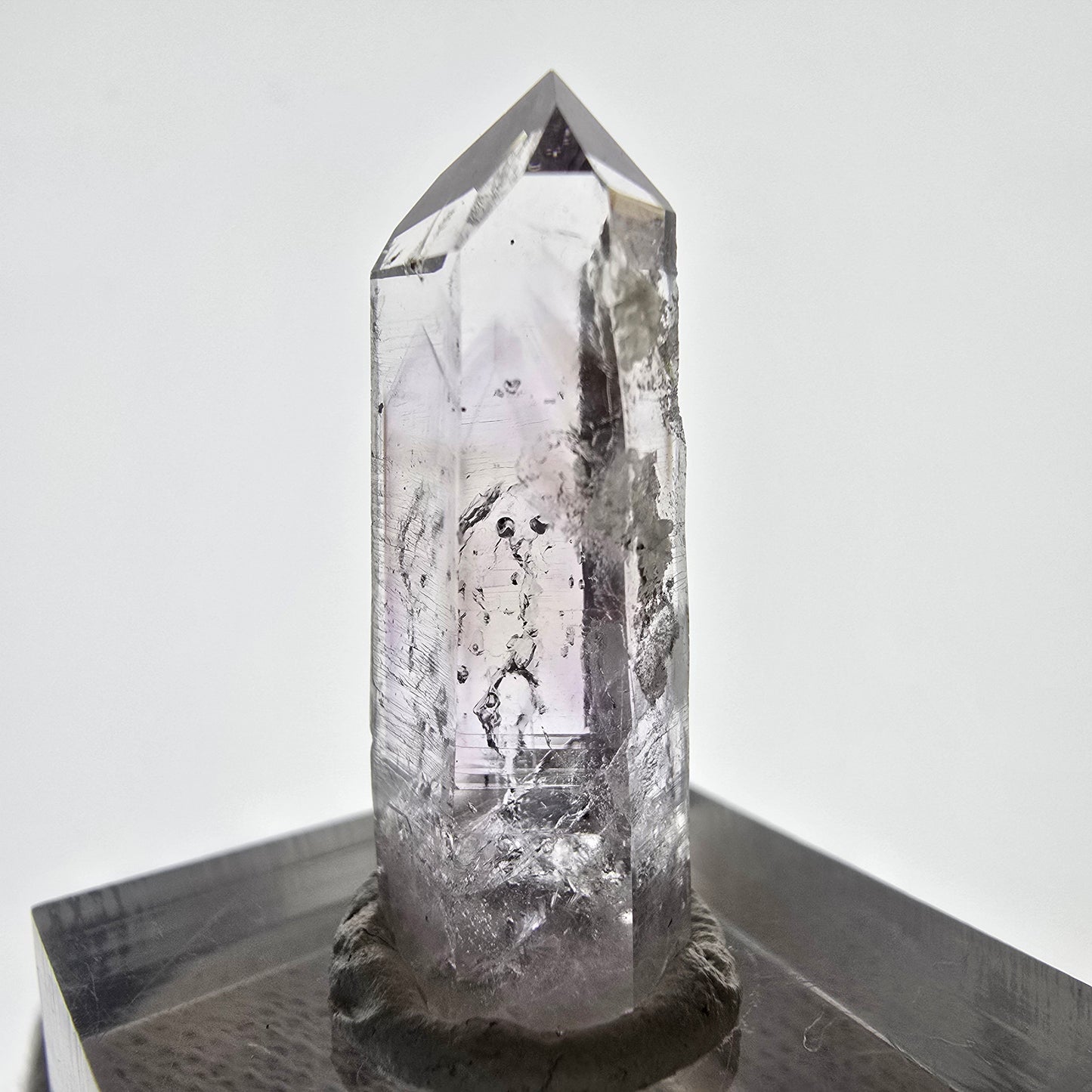 Améthyste fantôme Enhydro, préhnite, 1x Bubble Streep Mine, Namibie 30 x 12 x 8 mm