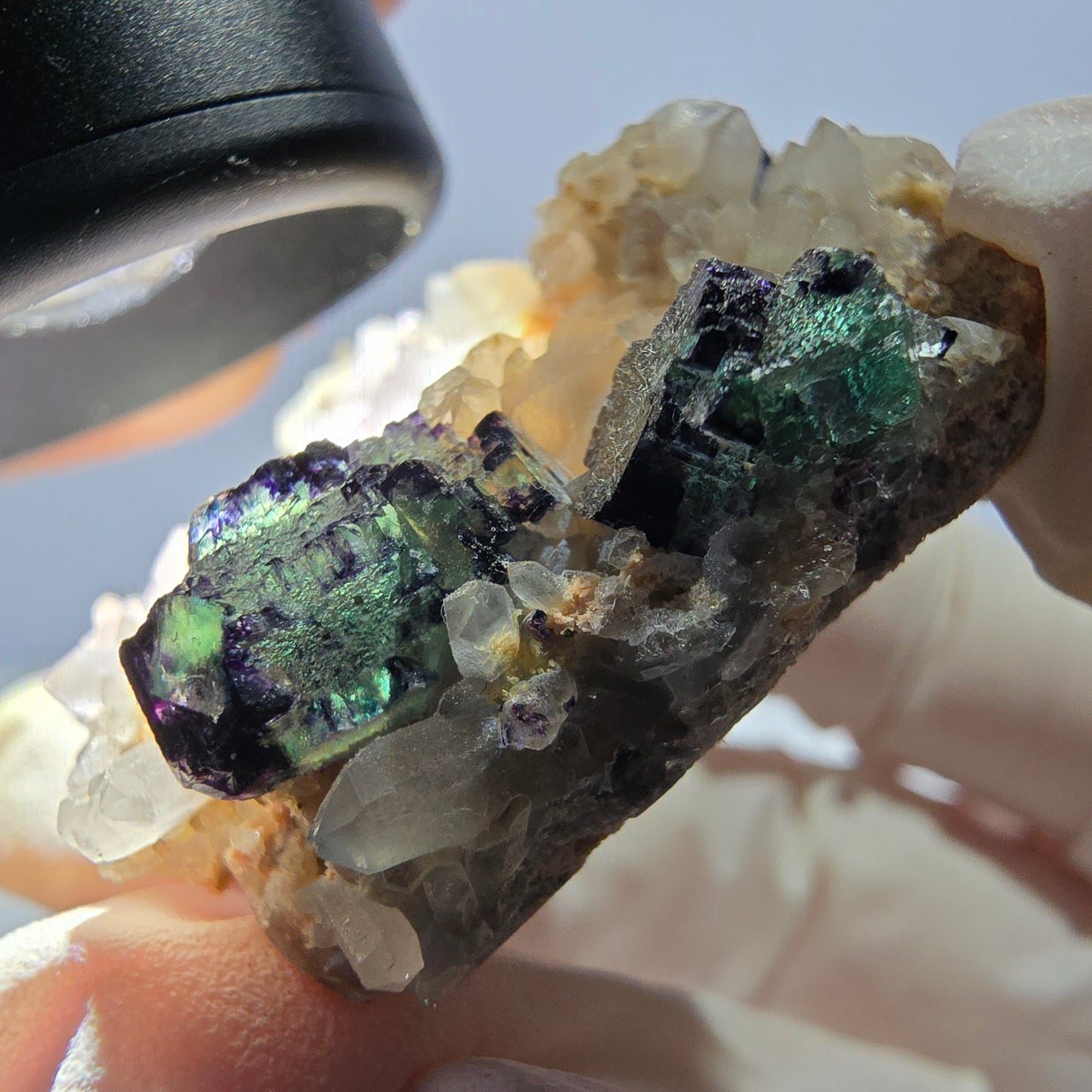 Cubes de fluorite fantôme transparente, spécimen de quartz, Okorusu zonal, Namibie, 48 x 39 x 17 mm