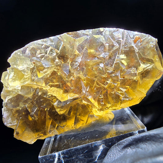 Honey Pocket Phantom Fluorite stage jaune bleu Okorusu namibie 50*28*14mm collection