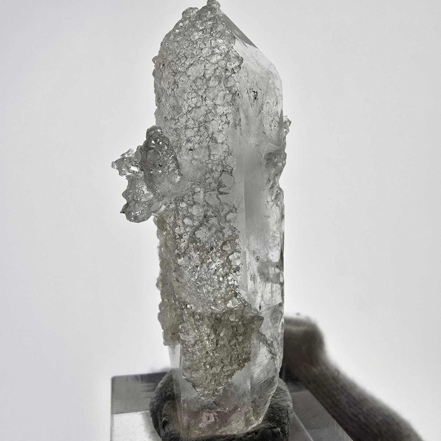 Phantom Smoky Quartz Point with Analcime Streep Mine, Goboboseb, Namibia 55*22*21mm