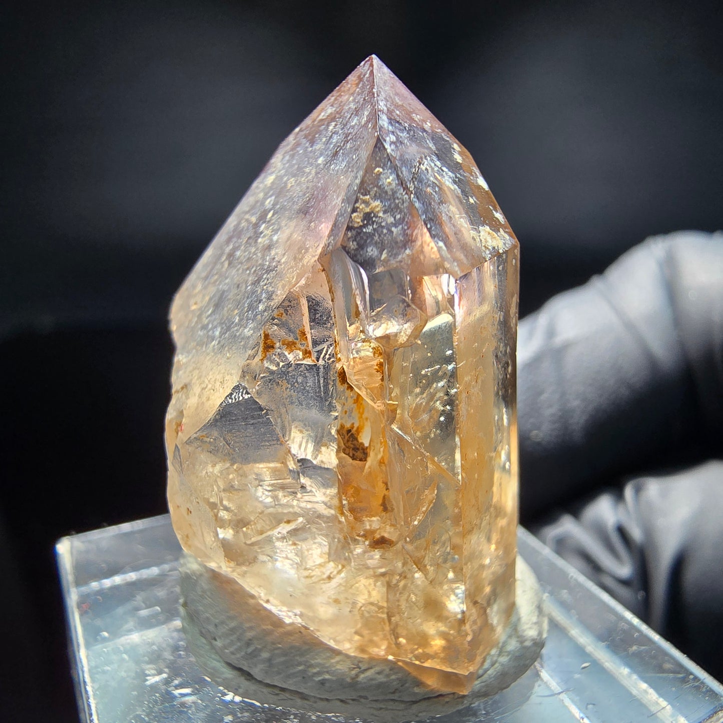 Klare Phantom Amethyst Spitze lila braun Goboboseb Namibia 28*21*14mm Sammlung