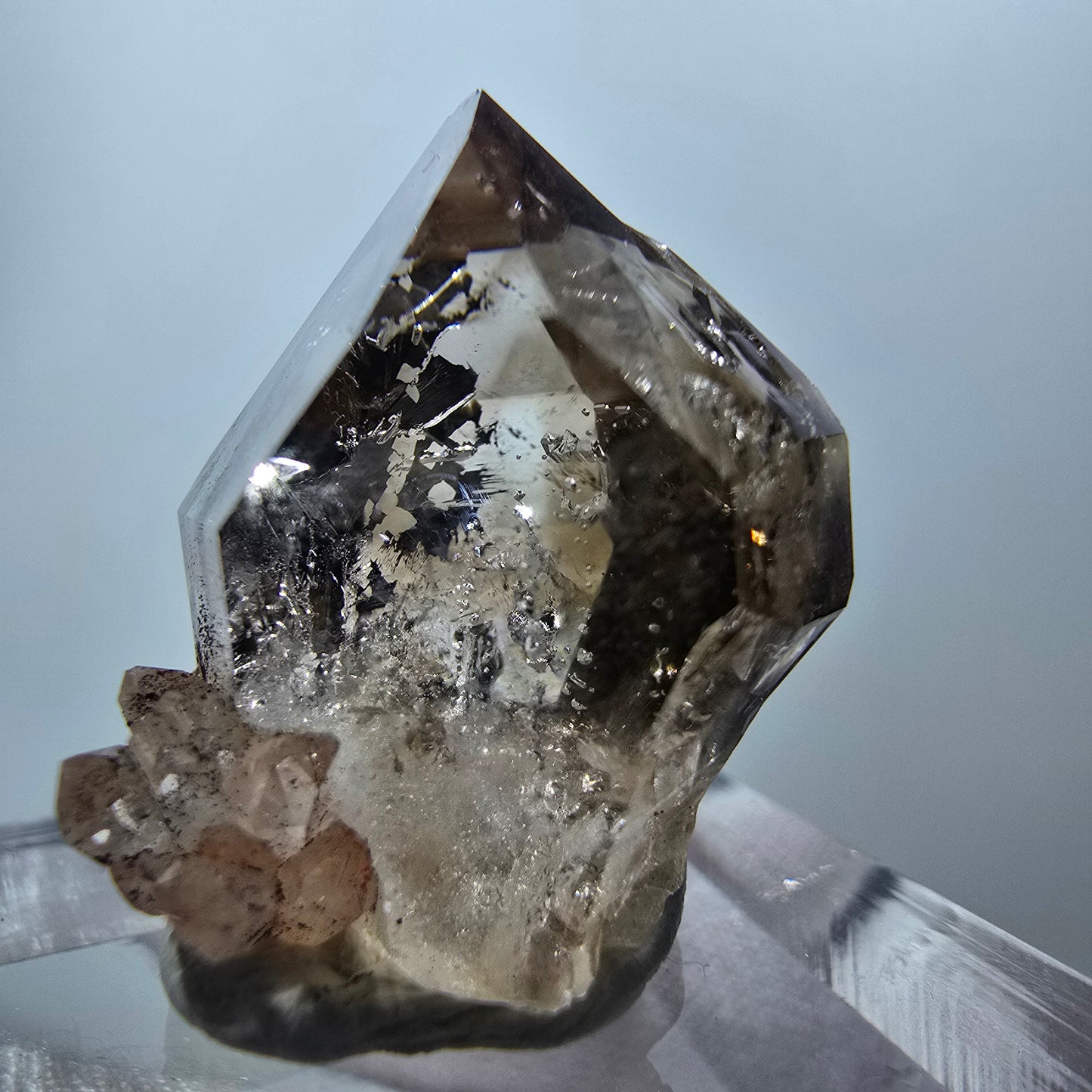 Klarer Phantom Rauchquarz Zepter Kristall Goboboseb, Namibia 25*21*14mm