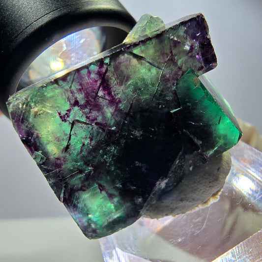 Seltene Fluorit Würfel Stufe, grün lila Okorusu, Namibia 30*22*16mm