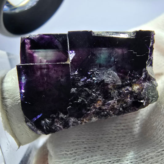 Spécimen de cube de fluorite fantôme parqueté zonal Okorusu, Namibie 45*35*25mm