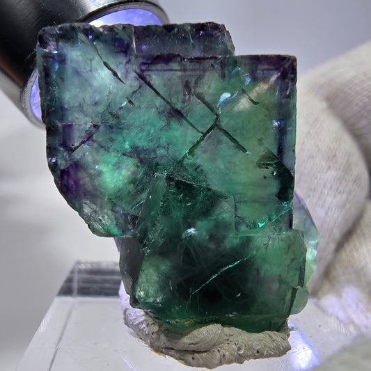 Spécimen de cube de fluorite fantôme parqueté zonal Okorusu, Namibie 34*22*16mm