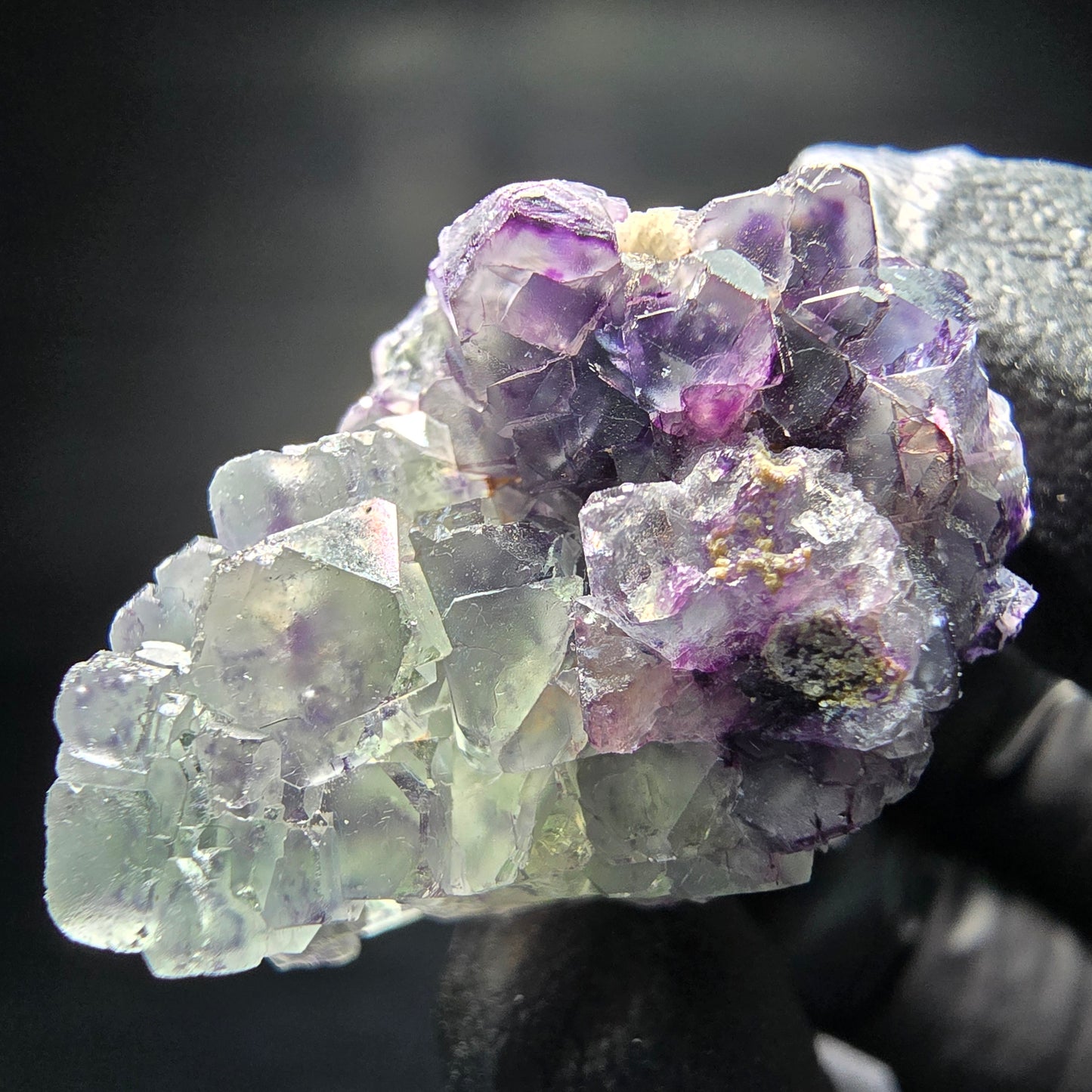 Zonare Fluorit, Schörl Turmalin, Orthoklas Stufe Erongo, Namibia 36*23*21mm