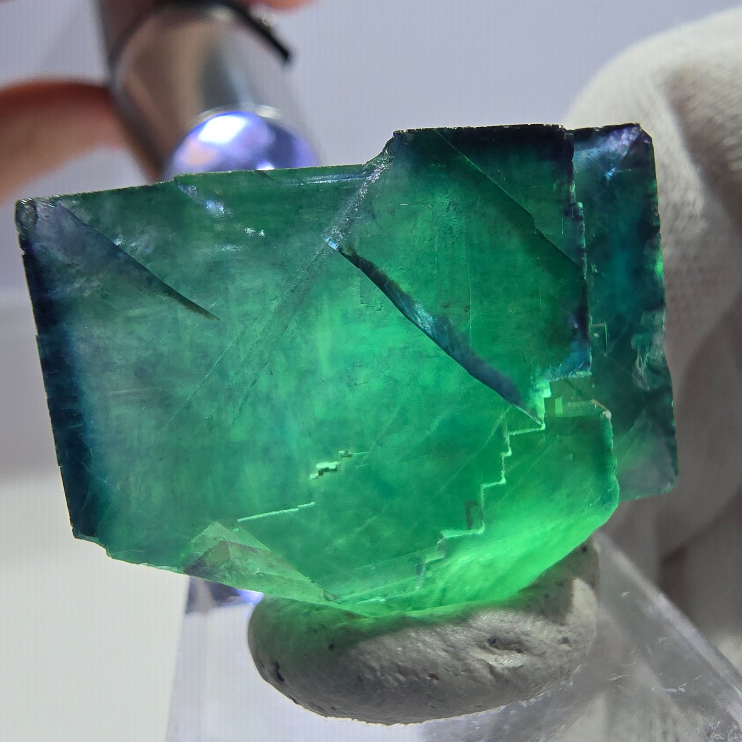 Phantom Fluorit Würfel Stufe parkettiert zonal Okorusu, Namibia 39*27*21mm