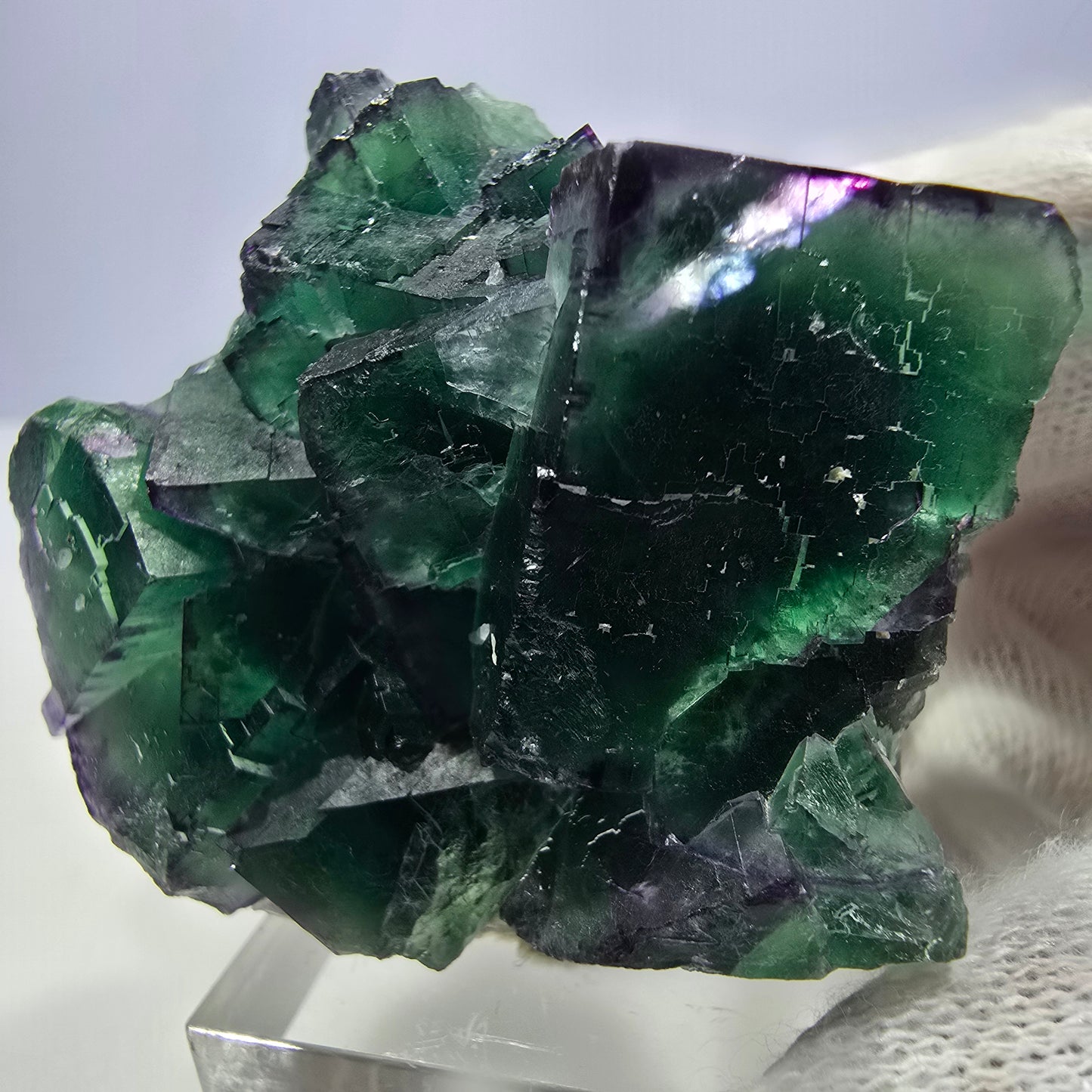 Phantom Fluorit Würfel Stufe parkettiert zonal Okorusu, Namibia 50*40*28mm