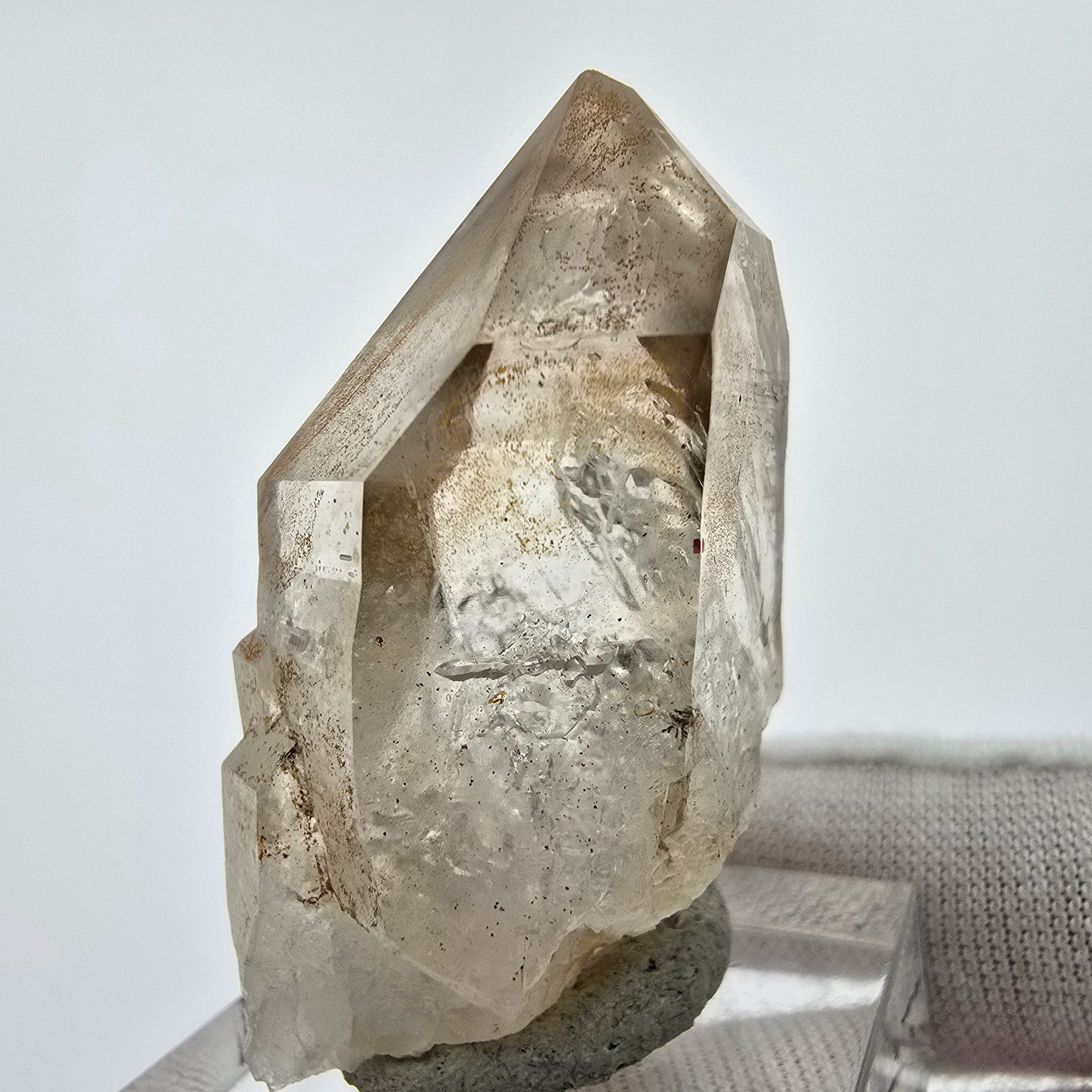 Enhydro Phantom Smoky Quartz Point 4x Bubble Goboboseb Namibie 41*25*19mm Collection